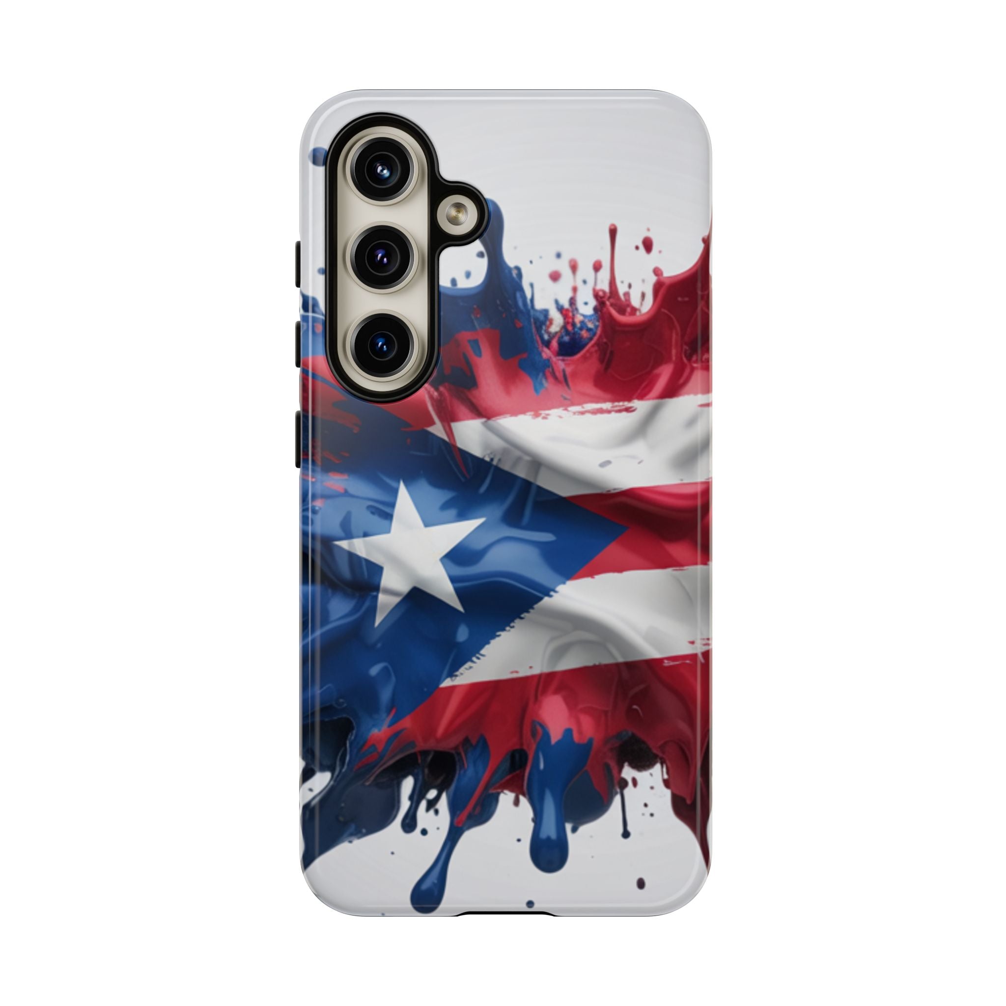 Phone Case For Samsung- Paint Splash Puerto Rican Flag