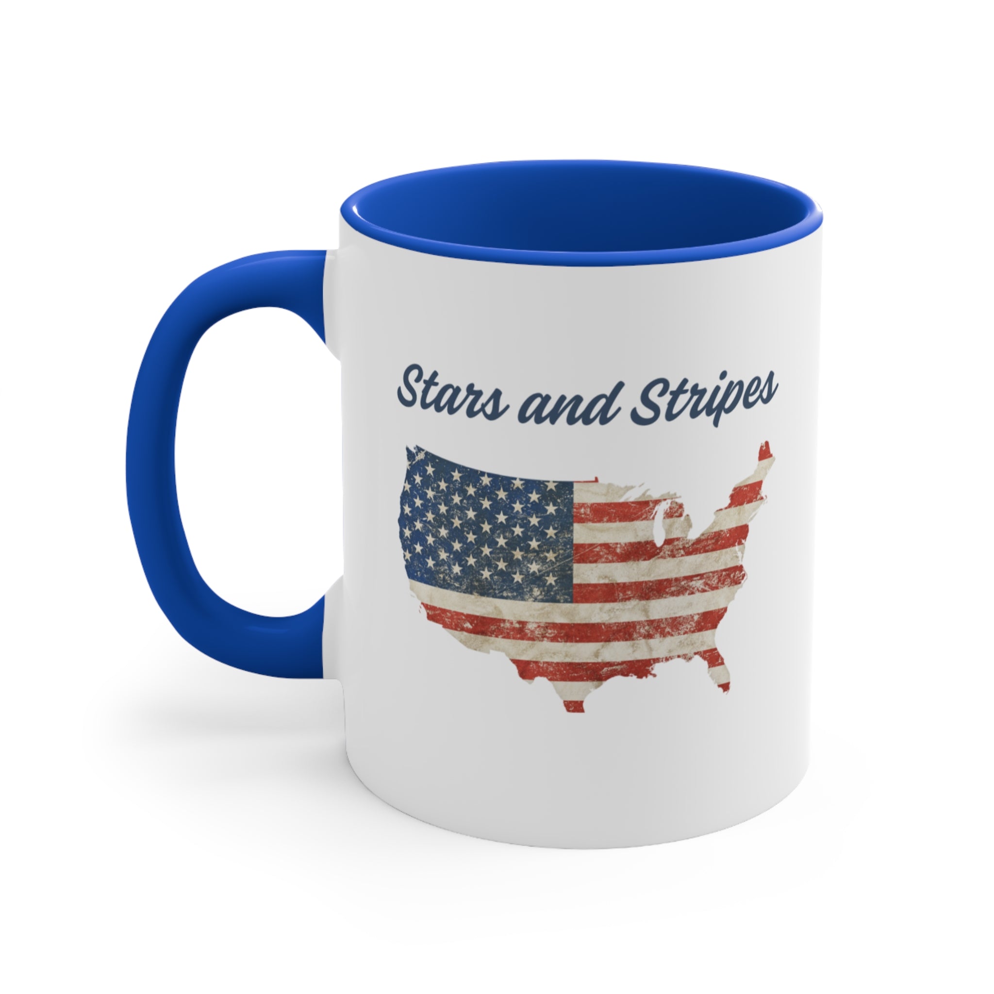 11oz Accent American Flag Stars And Stripes Mug