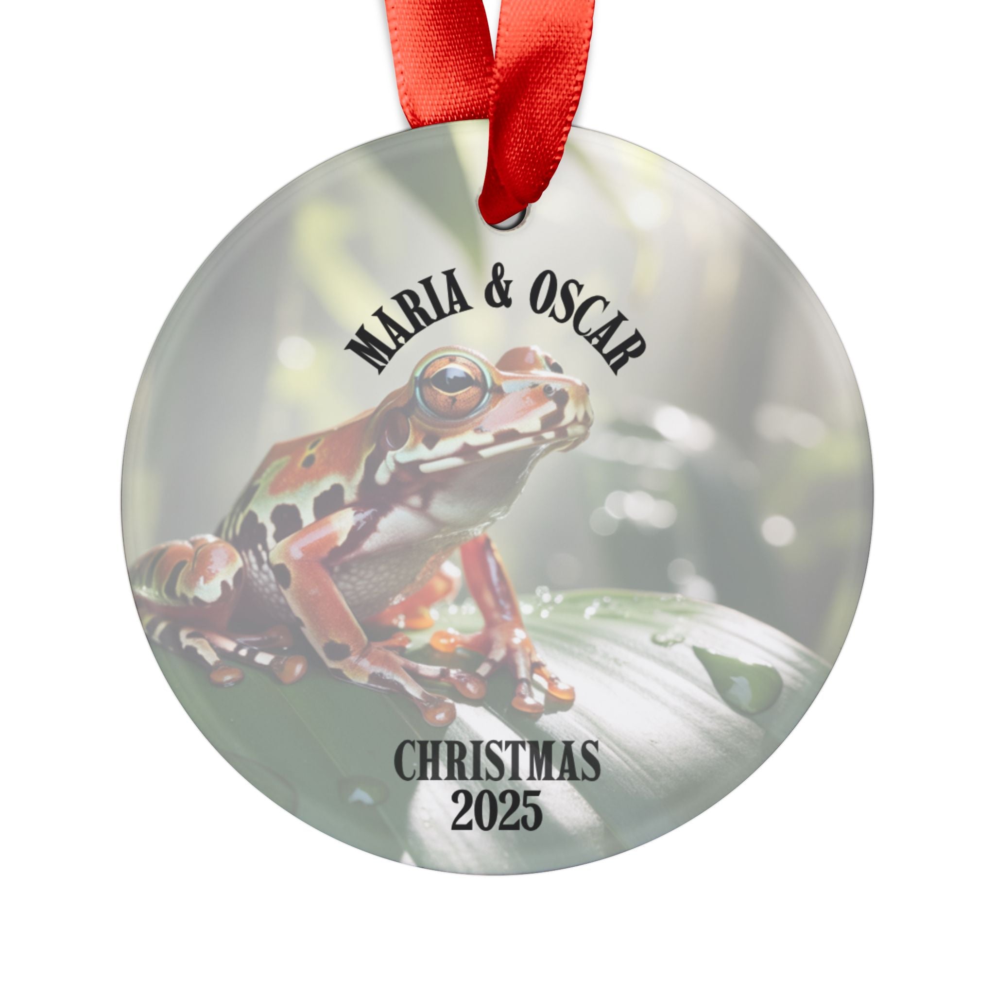 Personalized Ornament Puerto Rican Flag Coqui Frog.