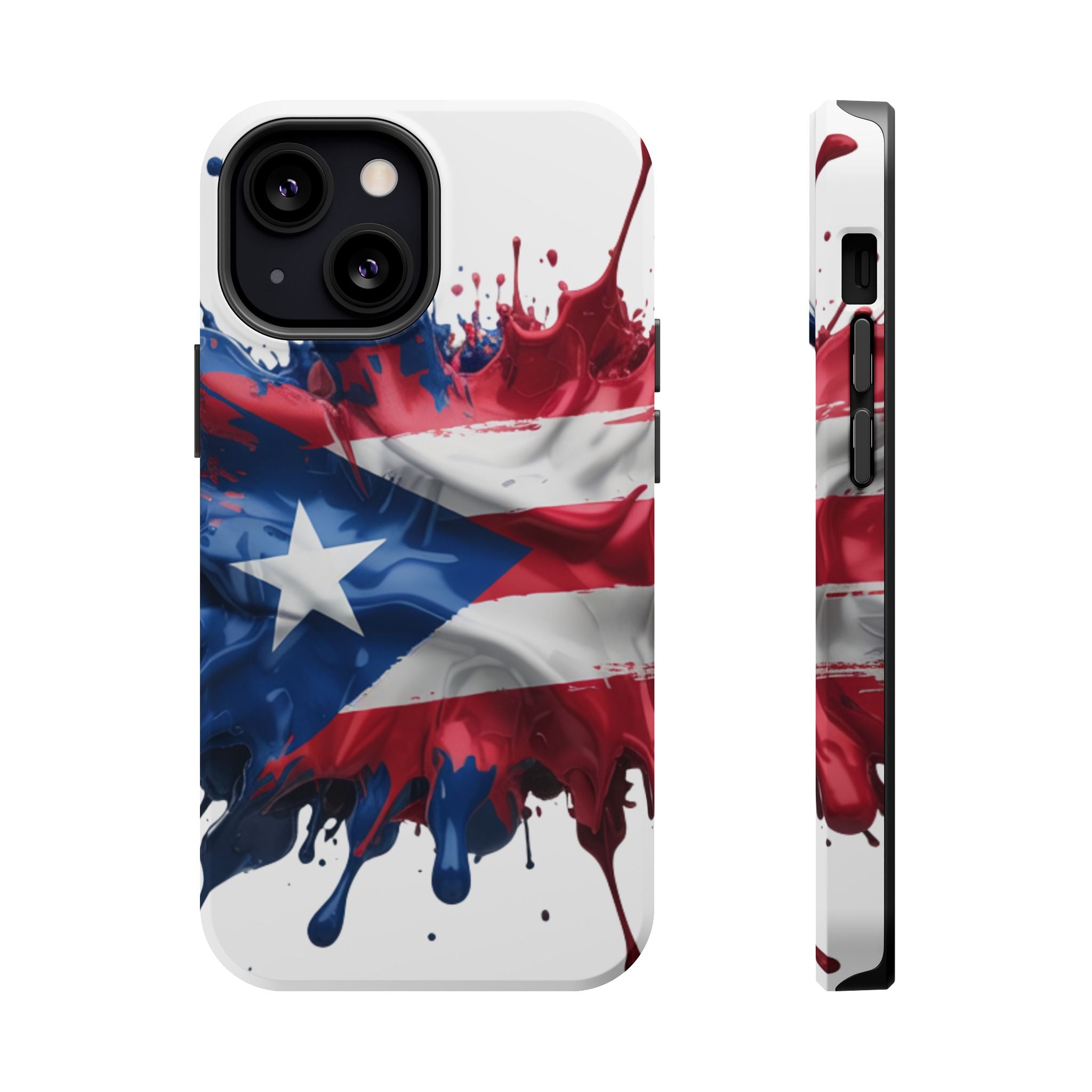 Puerto Rican Flag Paint Splash Design 17-13 - Magnetic Compatible