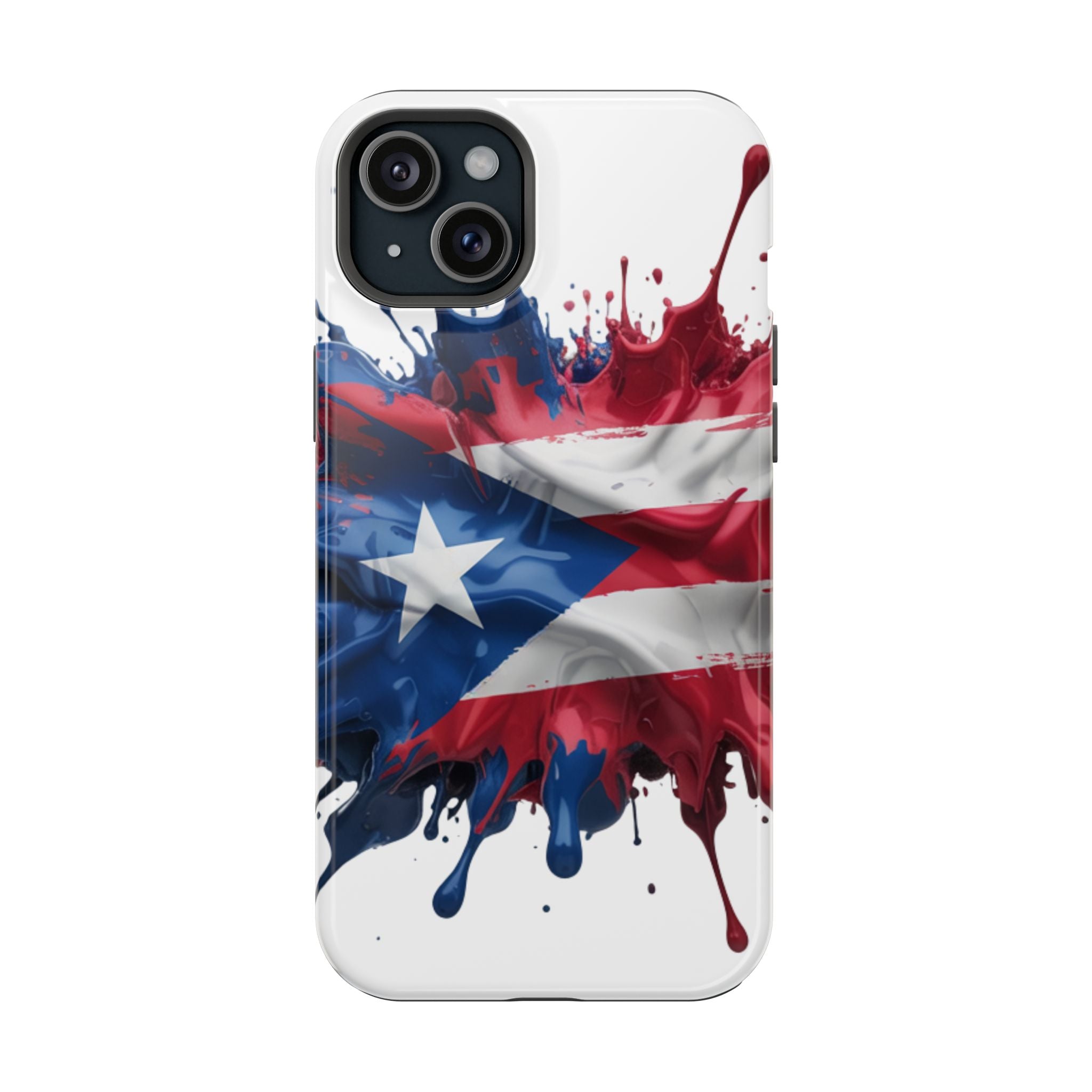 Puerto Rican Flag Paint Splash Design 17-13 - Magnetic Compatible