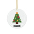 Personalized Name Ceramic Ornament Featuring A Christmas tree