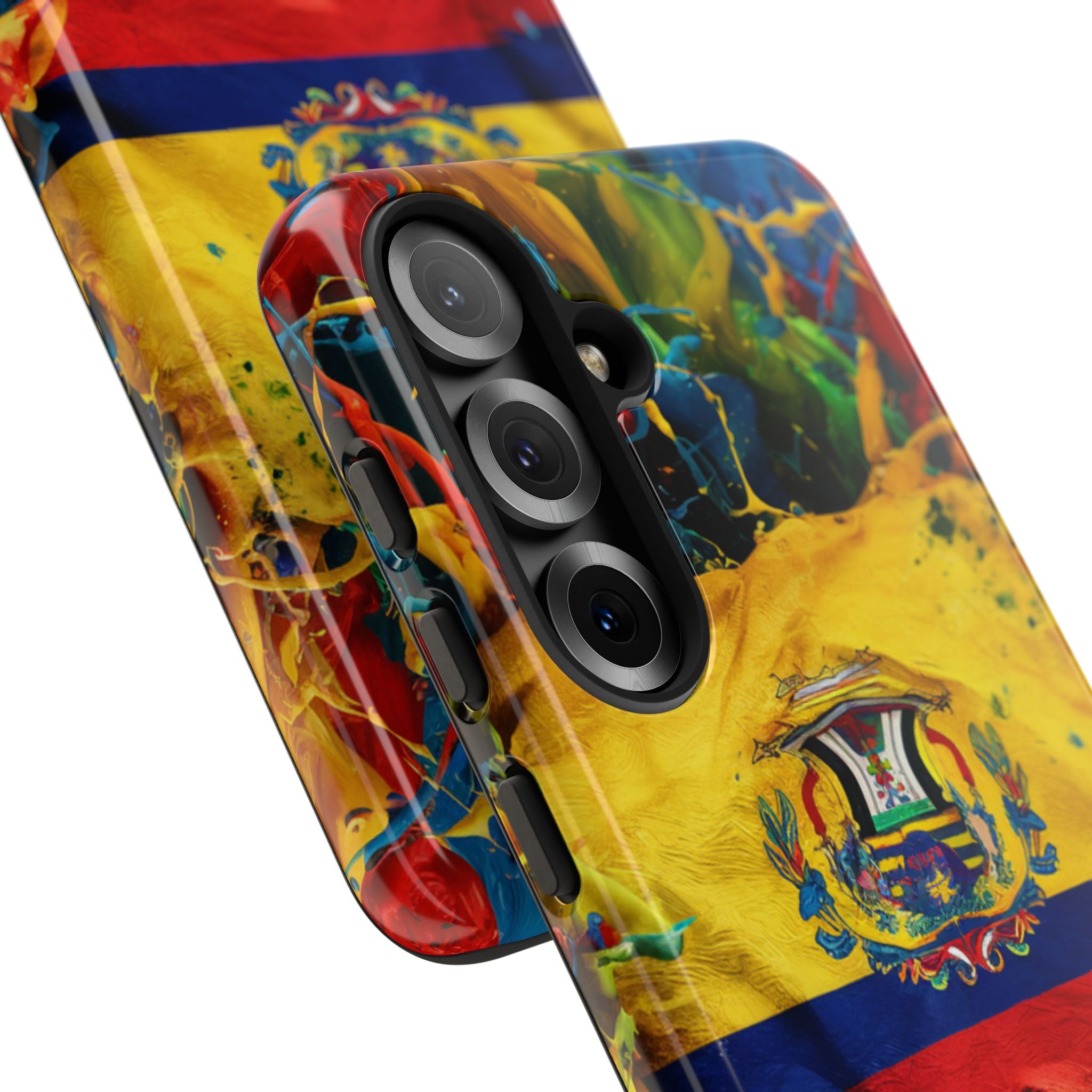Phone Case, Ecuadorian Flag Paint Splash Design For Samsung And Google Pixel