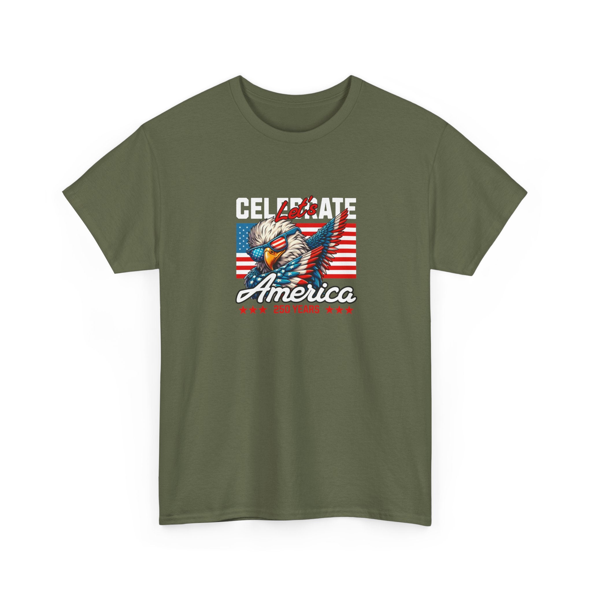 Let's Celebrate America Eagle Sunglasses T-Shirt — American Flag Patriotic Tee