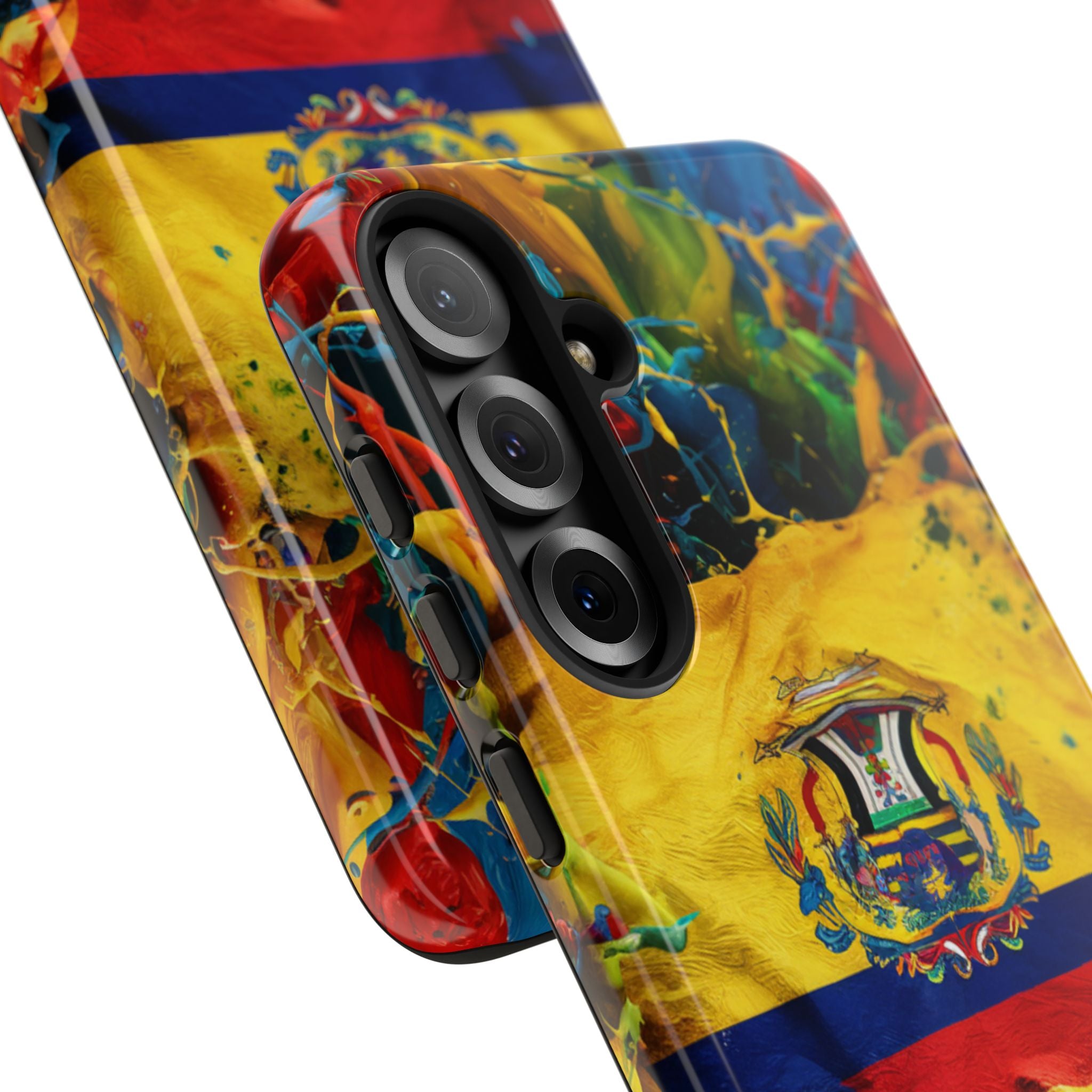 Phone Case, Ecuadorian Flag Paint Splash Design For Samsung And Google Pixel