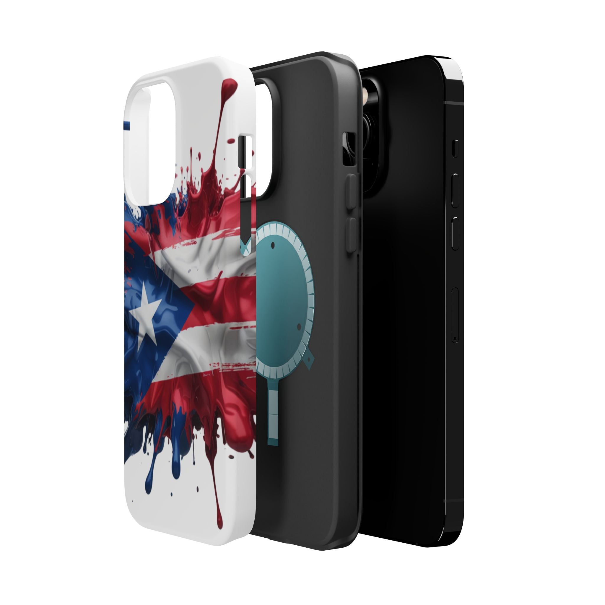 Puerto Rican Flag Paint Splash Design 17-13 - Magnetic Compatible