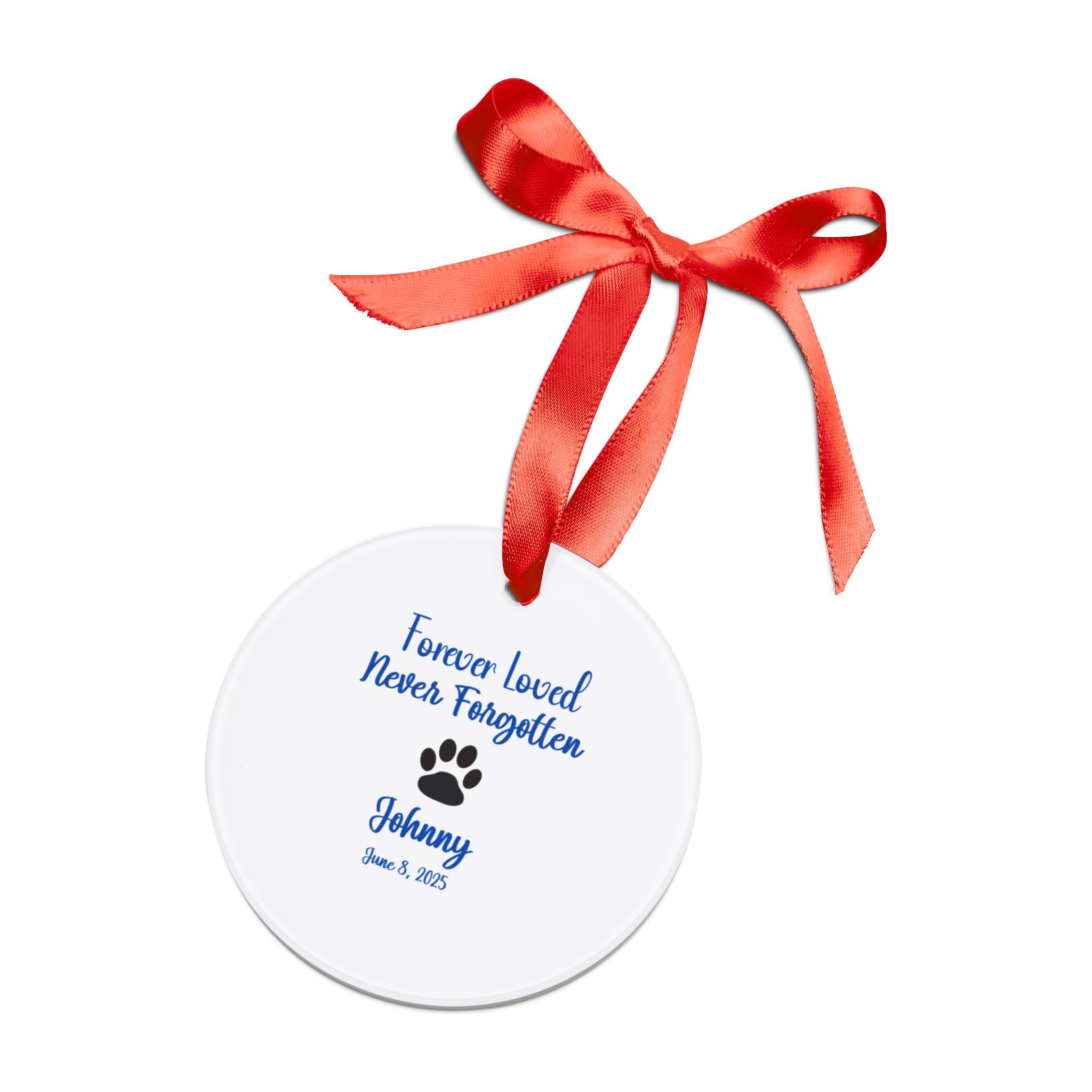 Personalized Pet Memorial Ornament, Custom Pet Ornament, Loss of Pet Gift, Holiday Remembrance Decoration