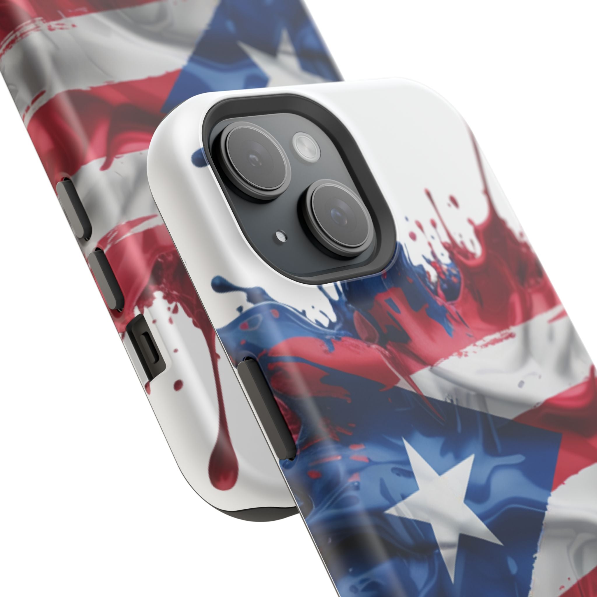 Puerto Rican Flag Paint Splash Design 17-13 - Magnetic Compatible