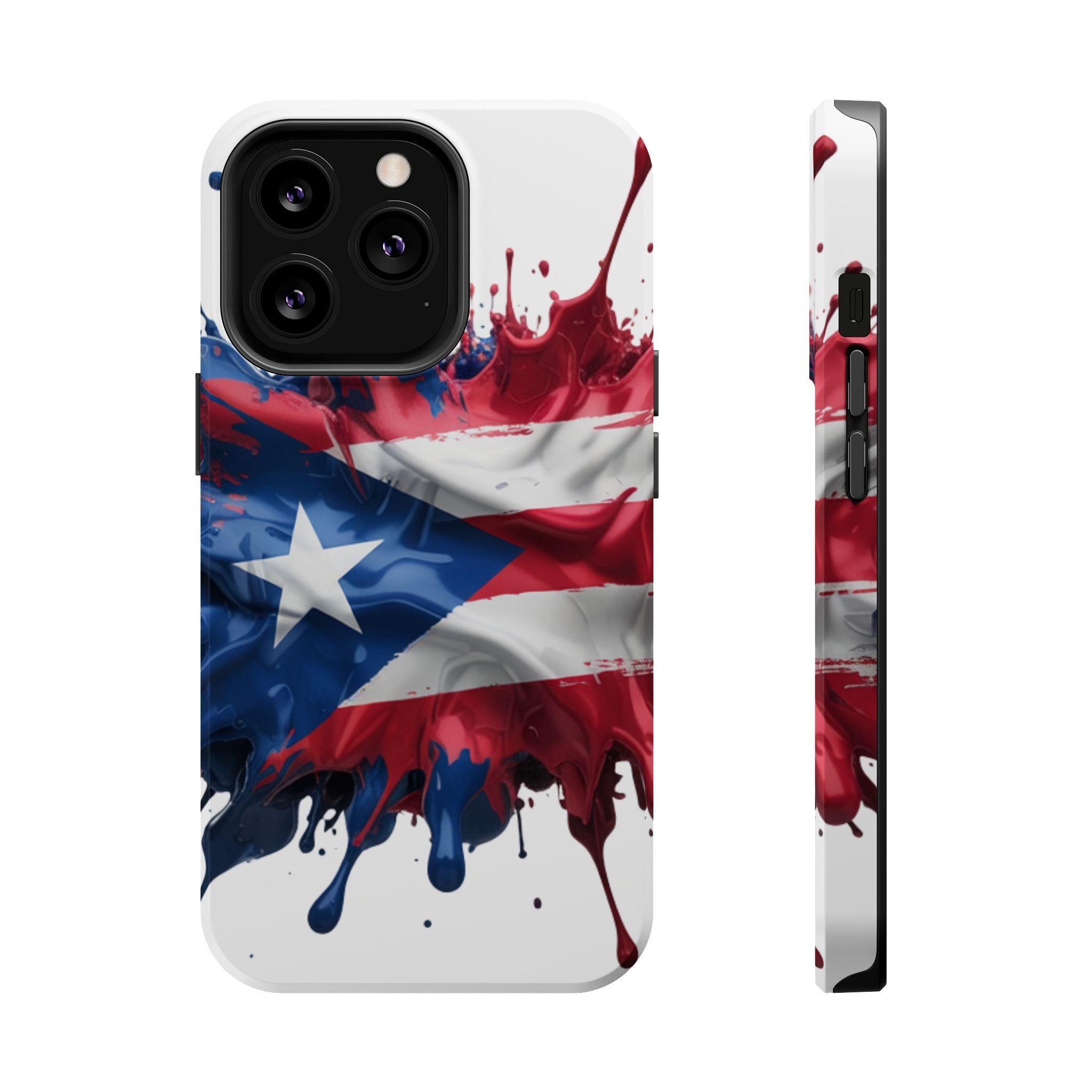 Puerto Rican Flag Paint Splash Design 17-13 - Magnetic Compatible