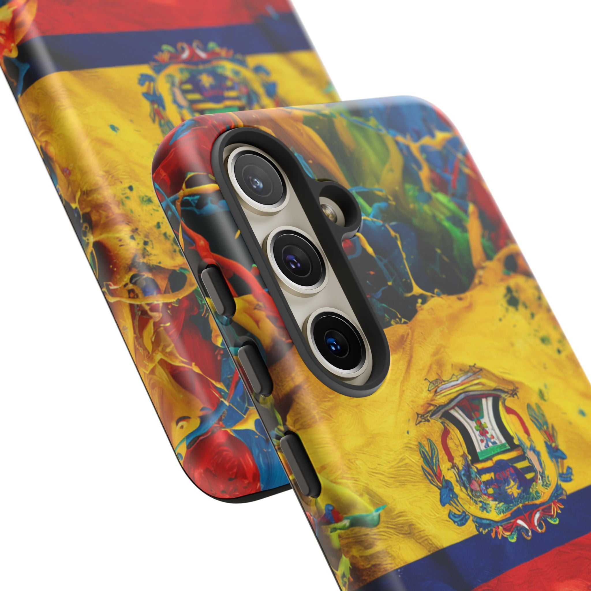 Phone Case, Ecuadorian Flag Paint Splash Design For Samsung And Google Pixel