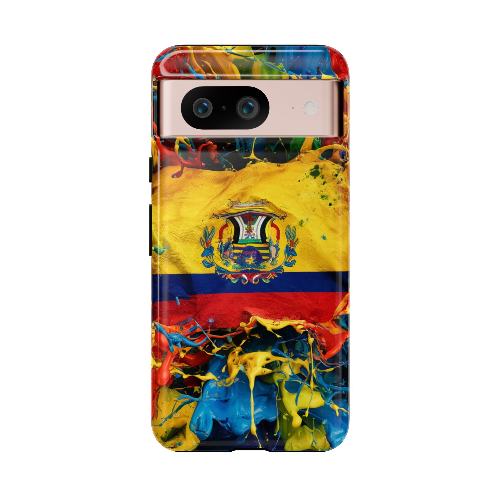 Phone Case, Ecuadorian Flag Paint Splash Design For Samsung And Google Pixel