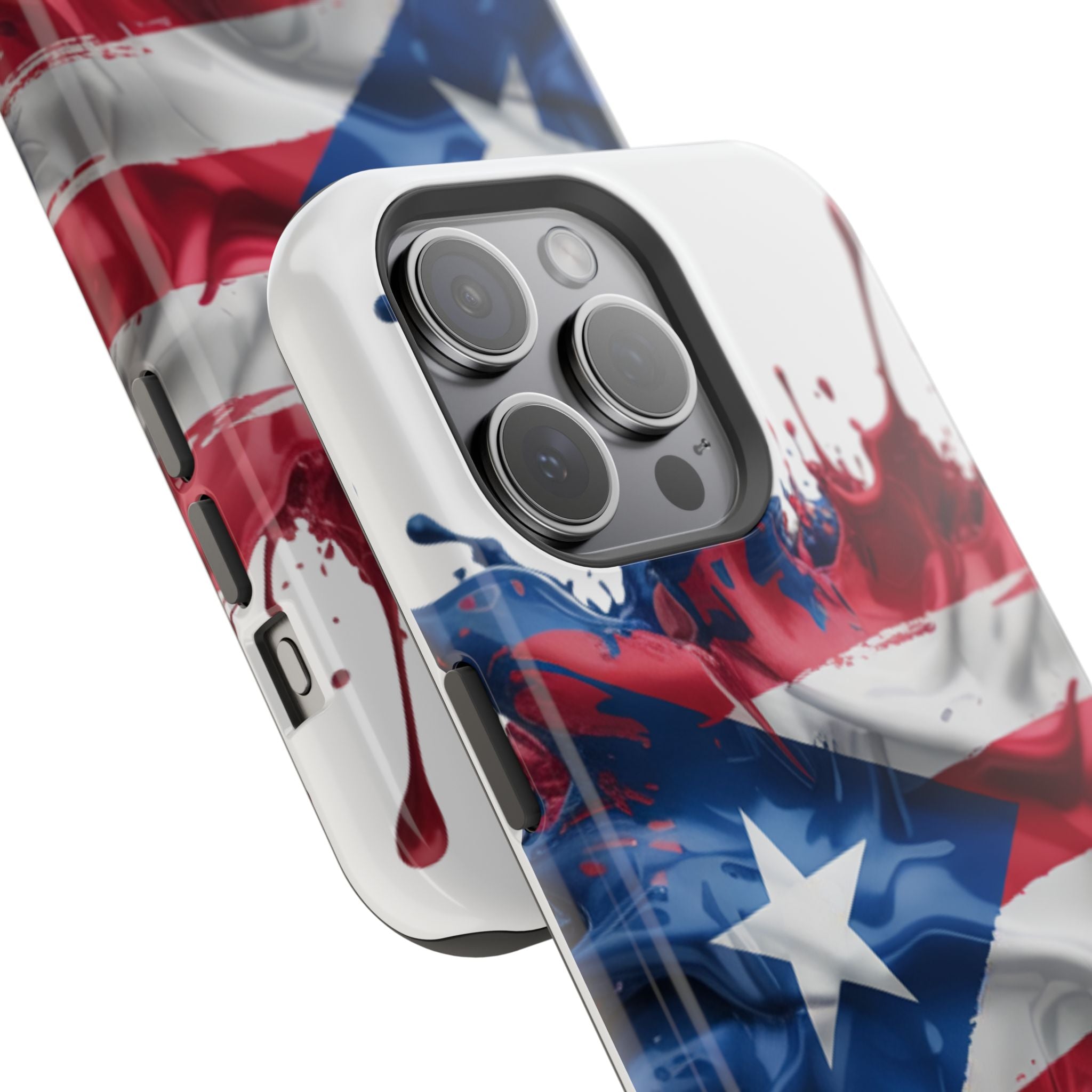 Puerto Rican Flag Paint Splash Design 17-13 - Magnetic Compatible