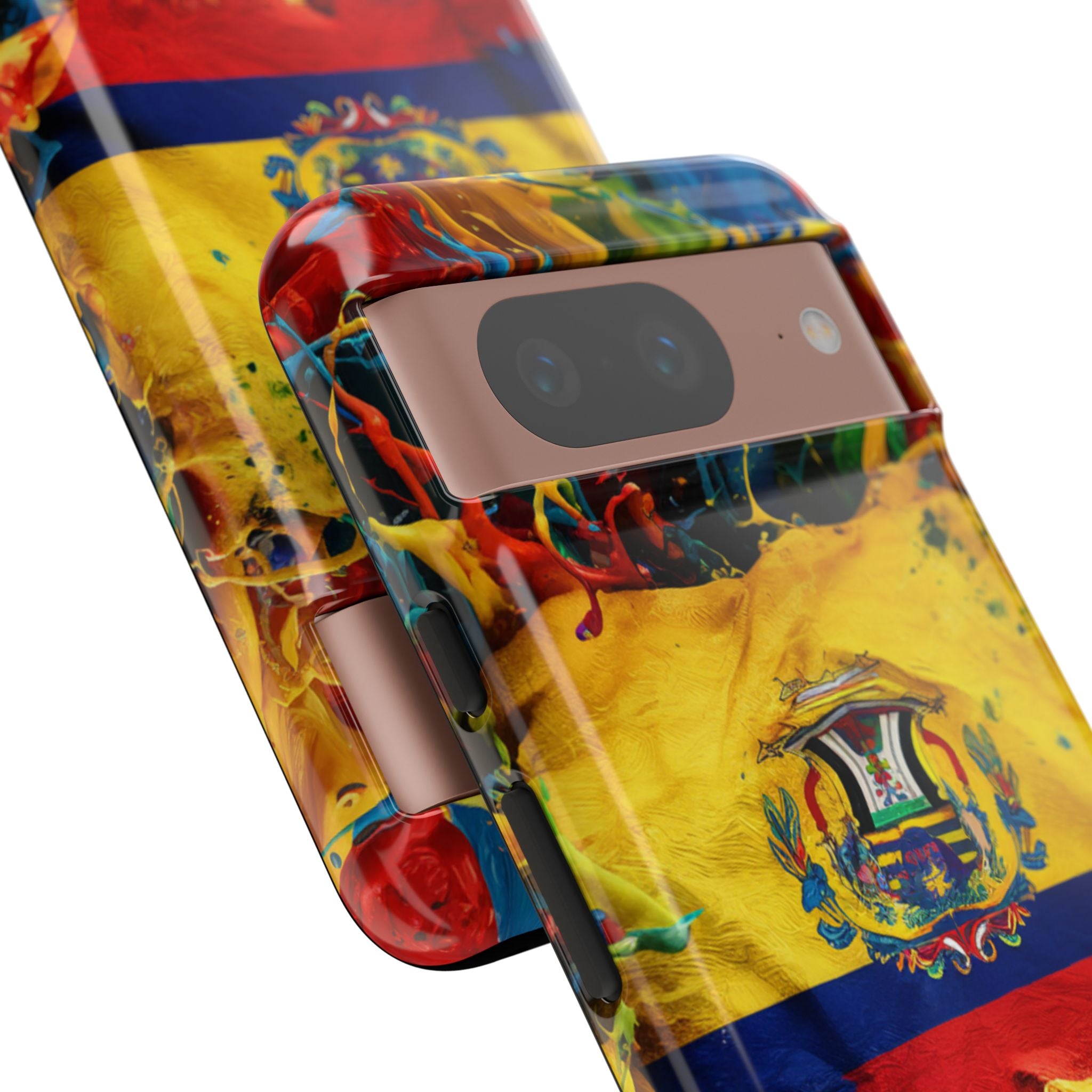 Phone Case, Ecuadorian Flag Paint Splash Design For Samsung And Google Pixel