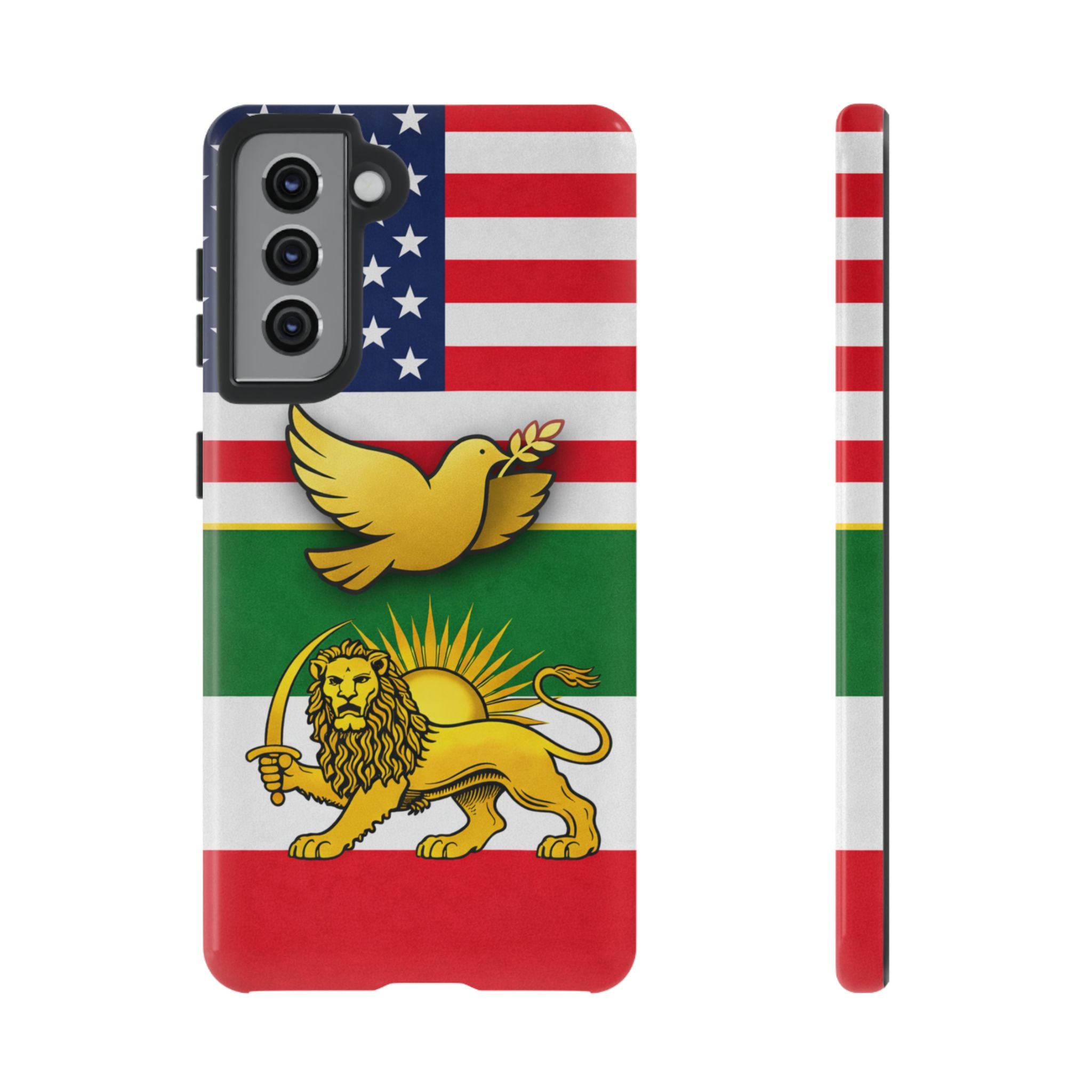 Iranian Lion & Dove Flag Phone Case — Persian Pride Patriotic Protective Case