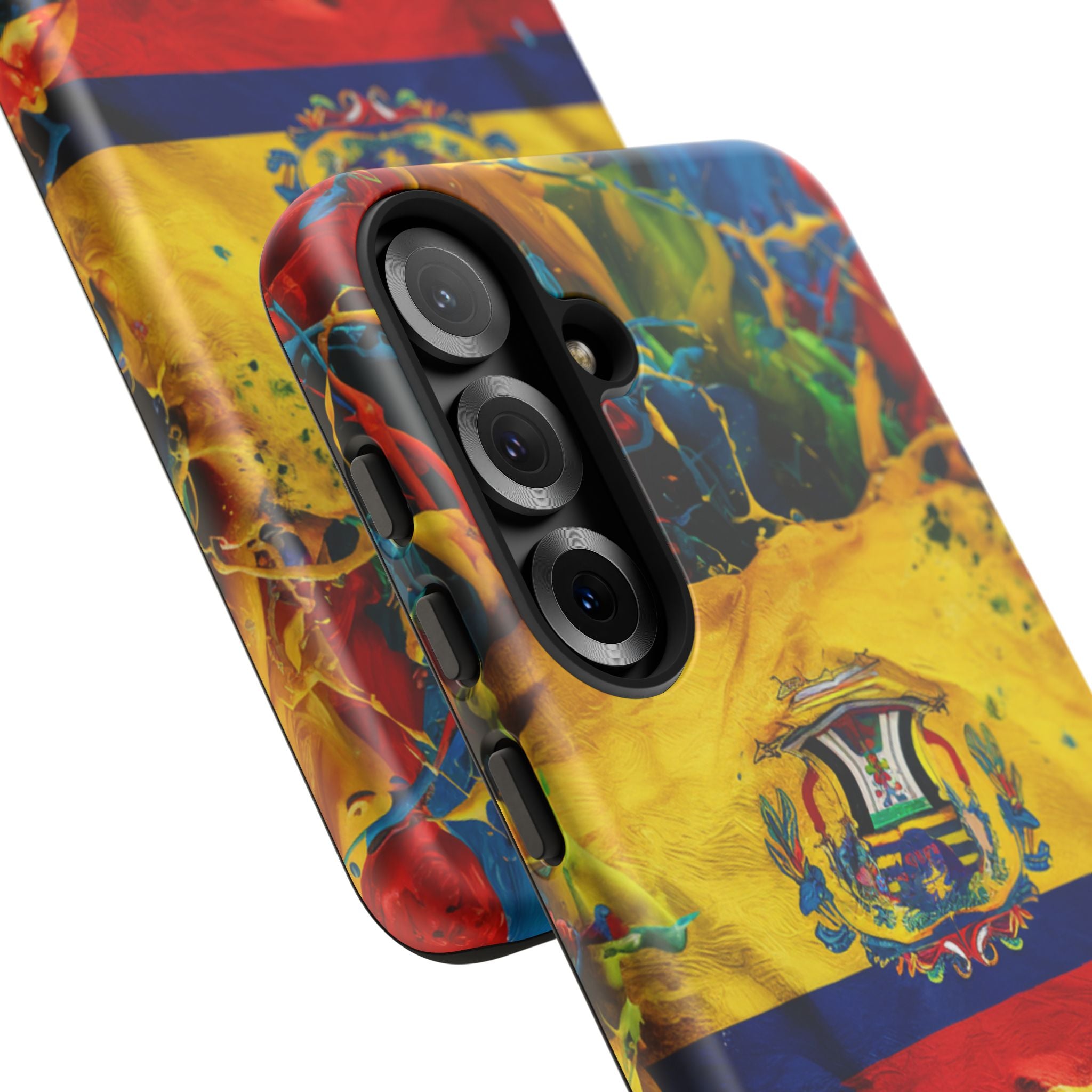 Phone Case, Ecuadorian Flag Paint Splash Design For Samsung And Google Pixel