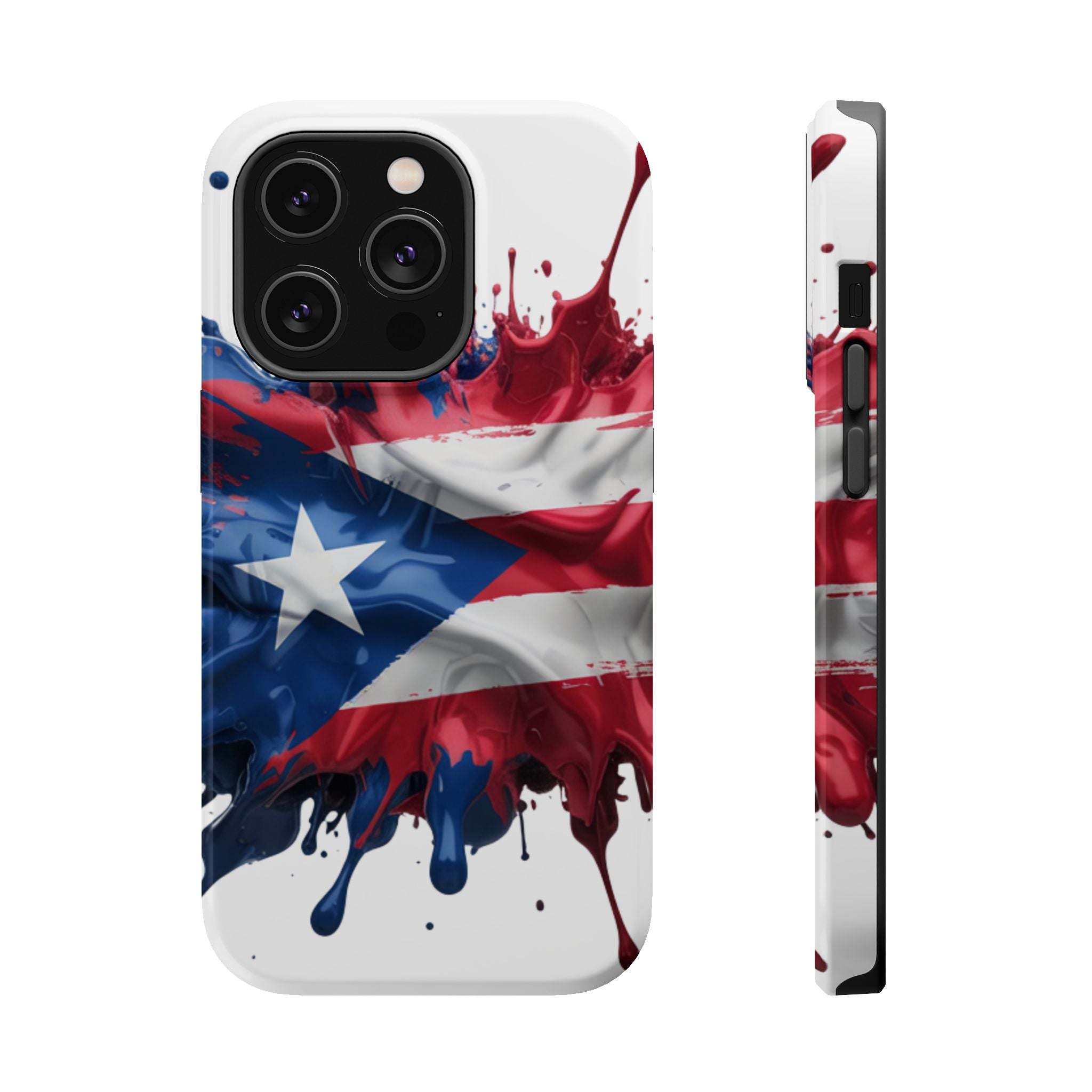 Puerto Rican Flag Paint Splash Design 17-13 - Magnetic Compatible