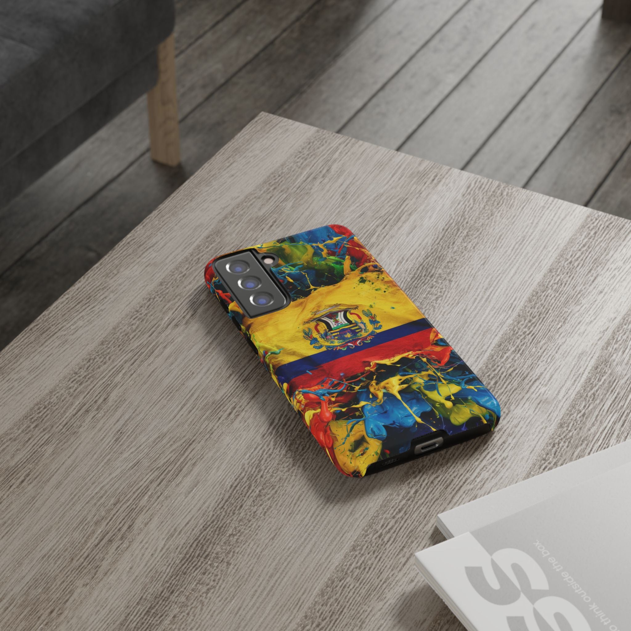Phone Case, Ecuadorian Flag Paint Splash Design For Samsung And Google Pixel
