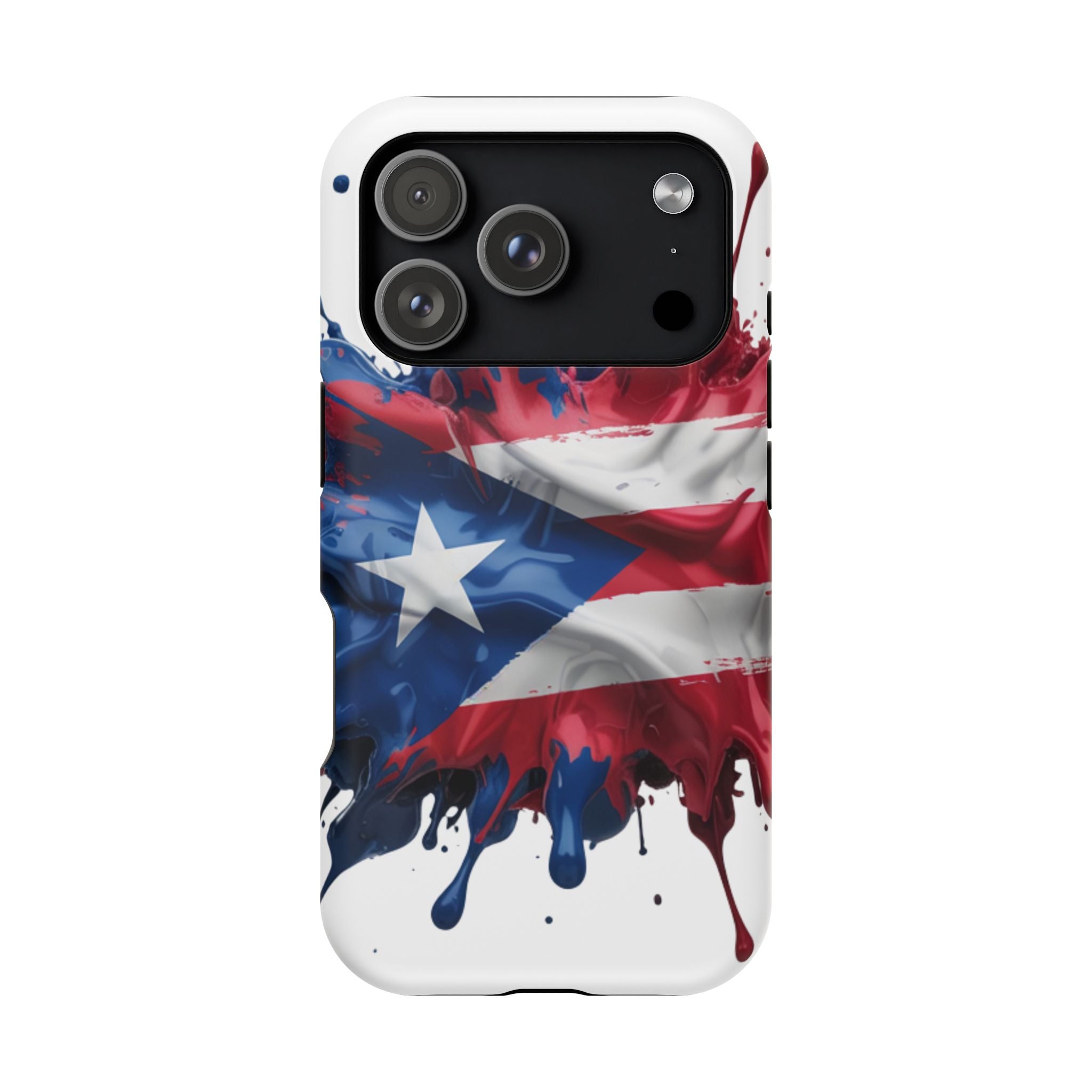 Puerto Rican Flag Paint Splash Design 17-13 - Magnetic Compatible