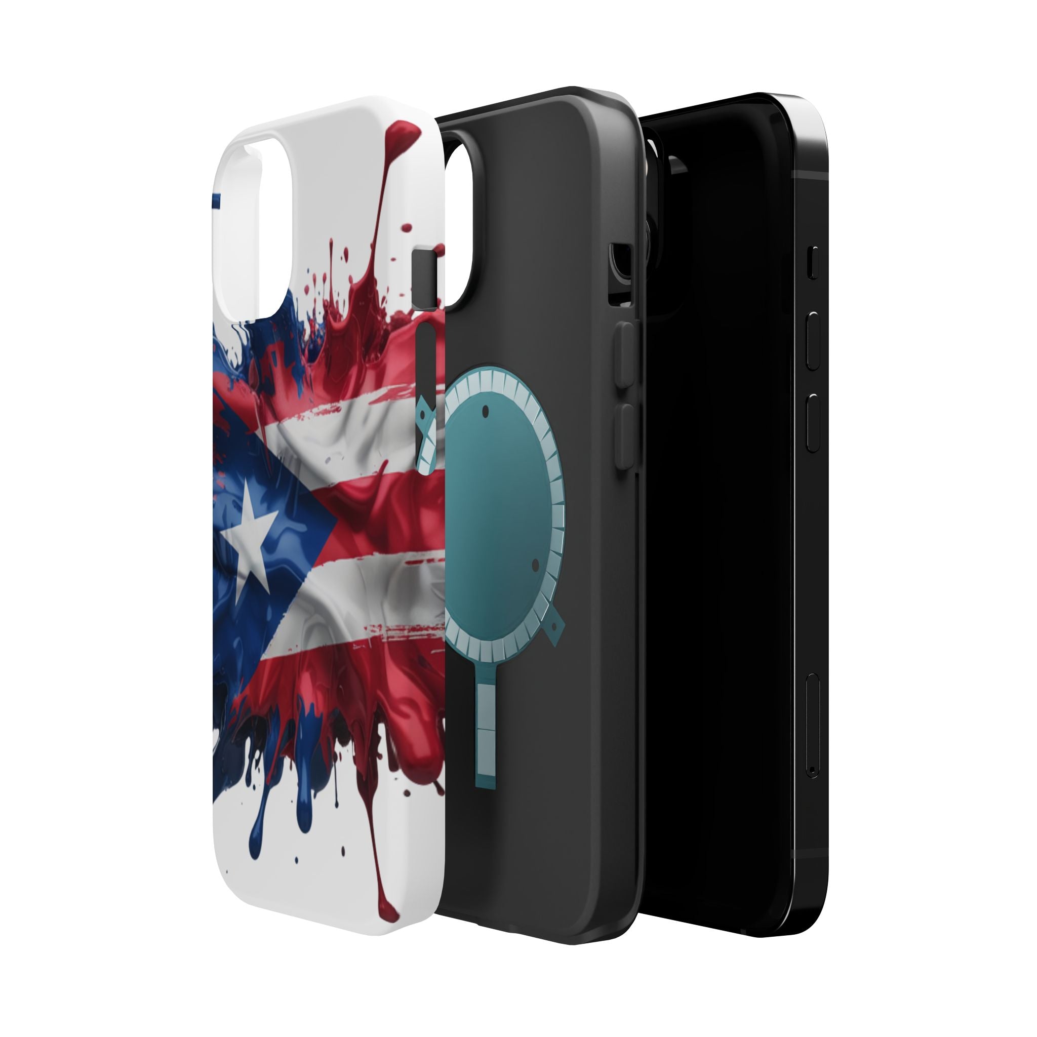 Puerto Rican Flag Paint Splash Design 17-13 - Magnetic Compatible