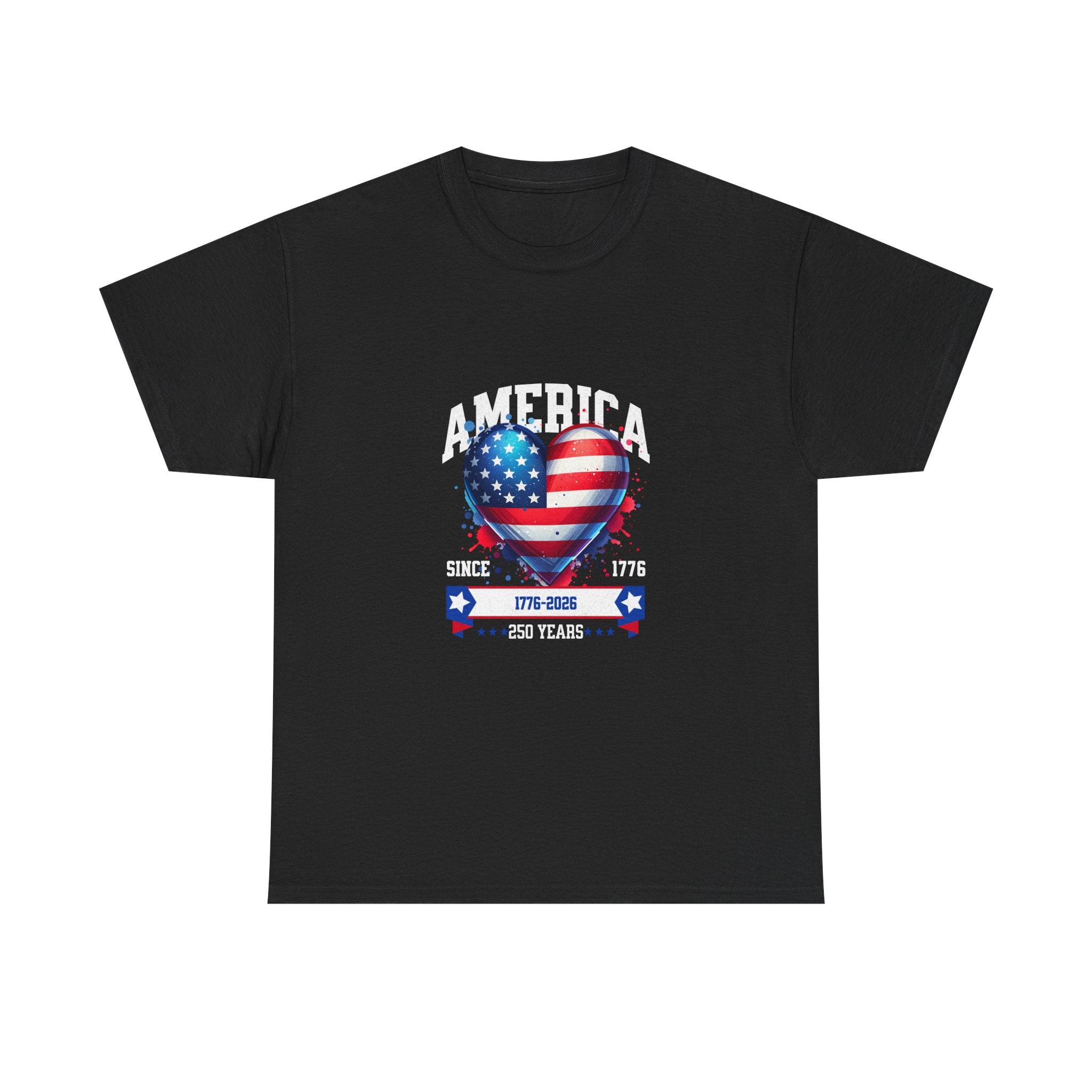 Americas 250th Heart Flag T-Shirt — Patriotic 250th Anniversary Tee