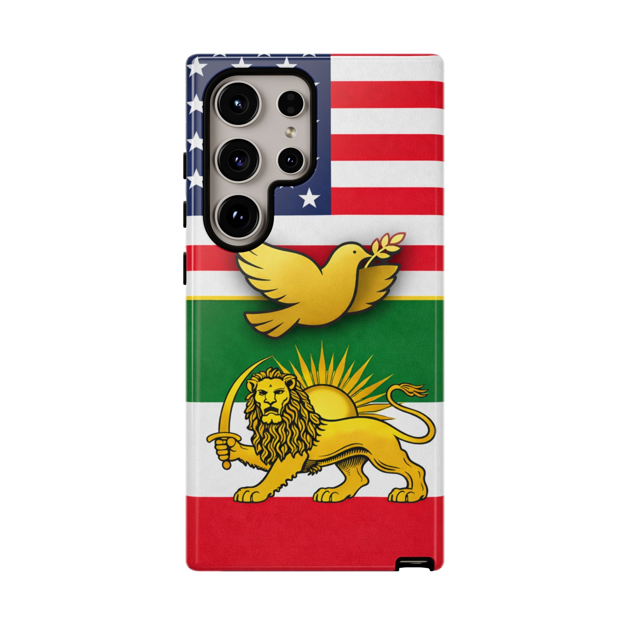 Iranian Lion & Dove Flag Phone Case — Persian Pride Patriotic Protective Case