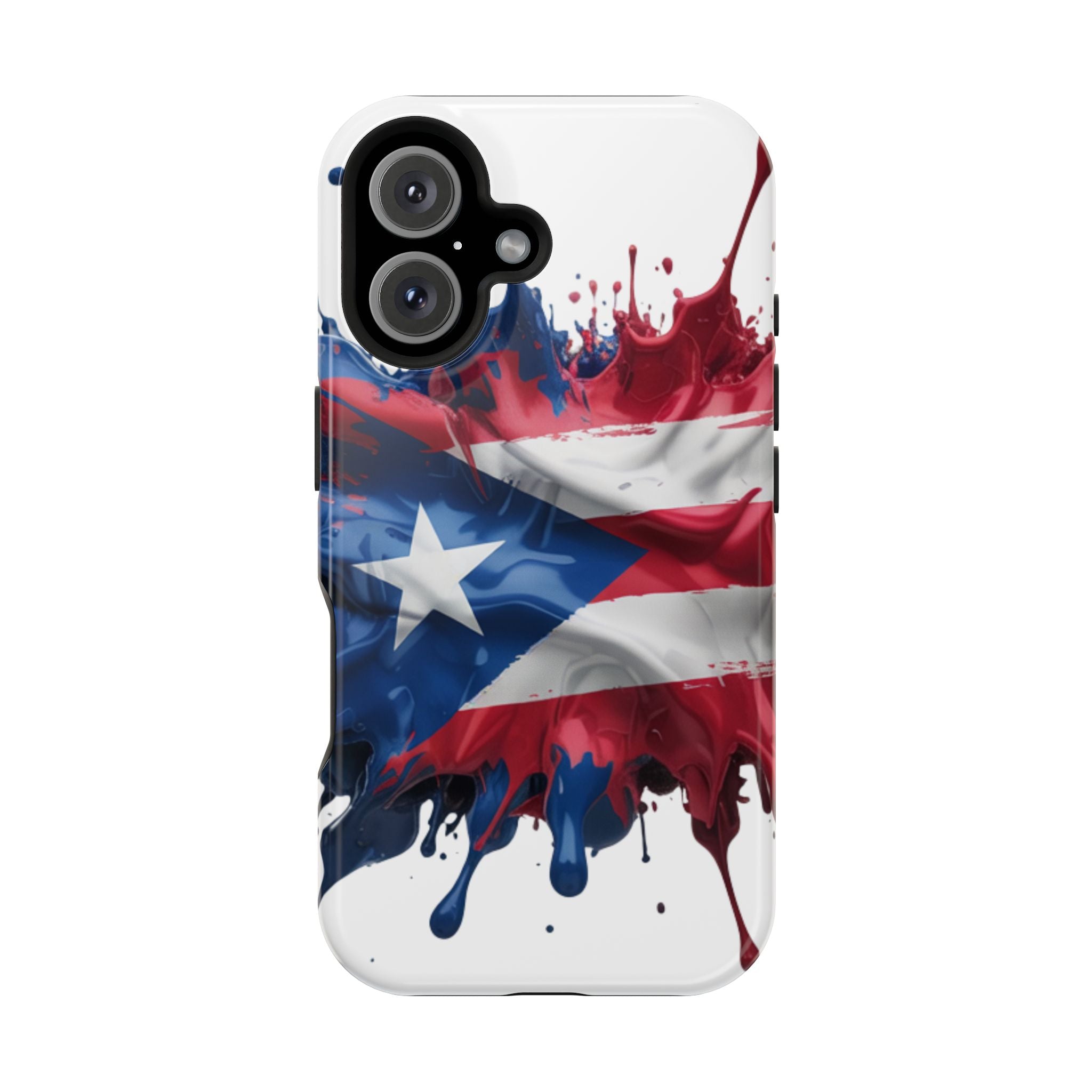 Puerto Rican Flag Paint Splash Design 17-13 - Magnetic Compatible