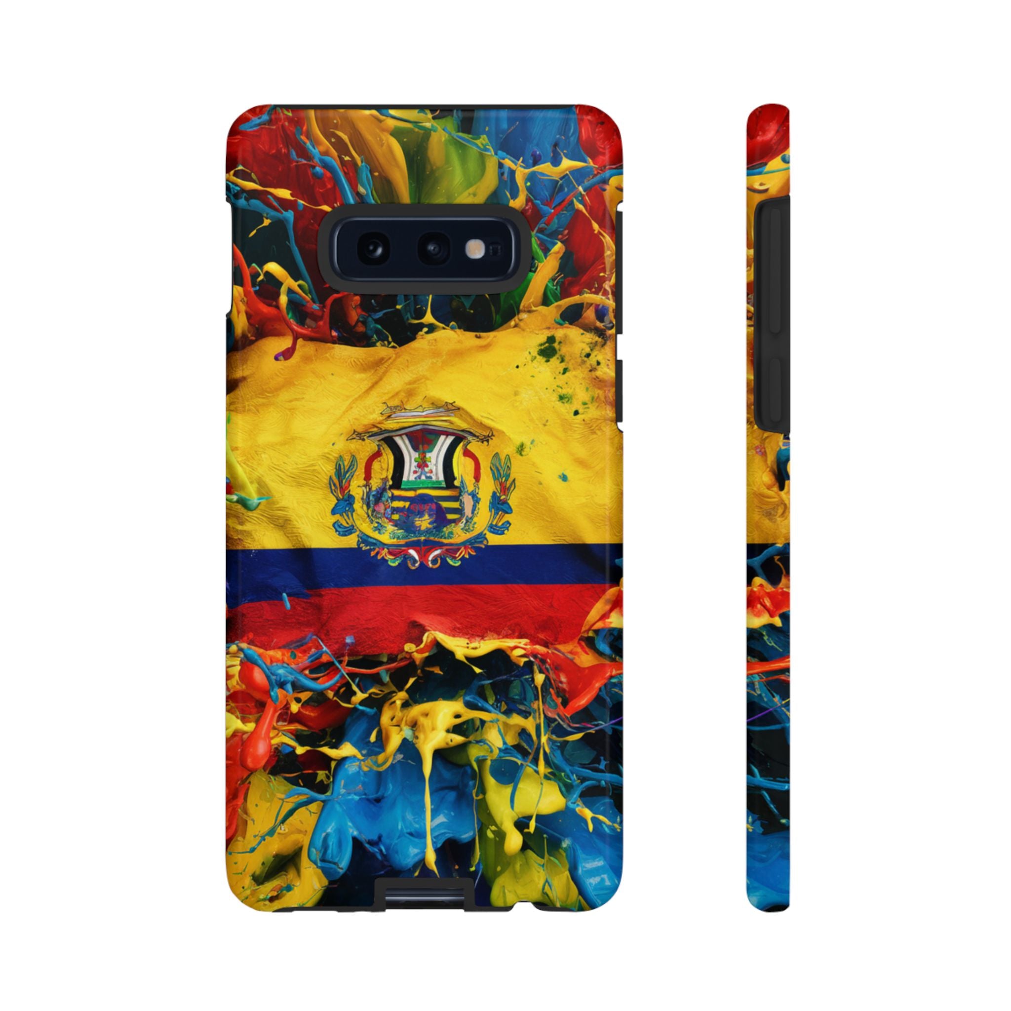 Phone Case, Ecuadorian Flag Paint Splash Design For Samsung And Google Pixel