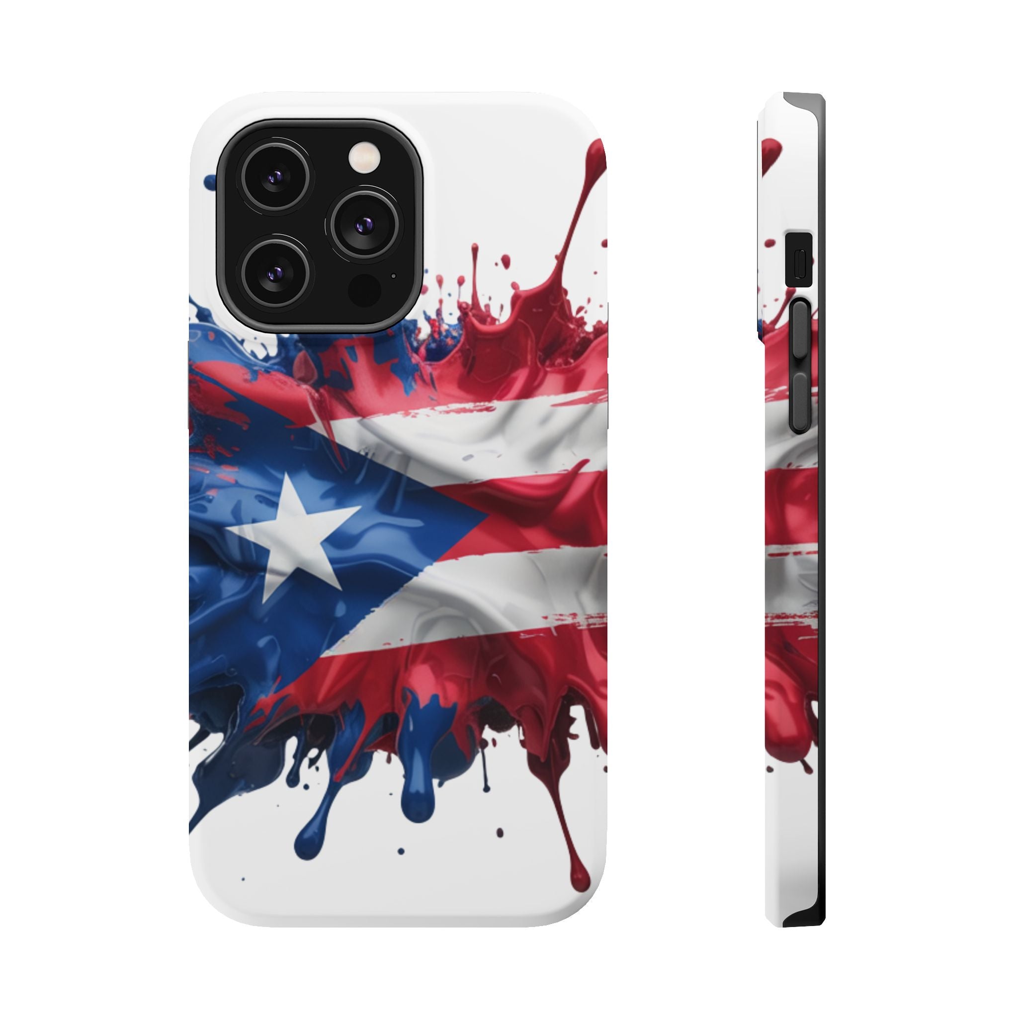 Puerto Rican Flag Paint Splash Design 17-13 - Magnetic Compatible