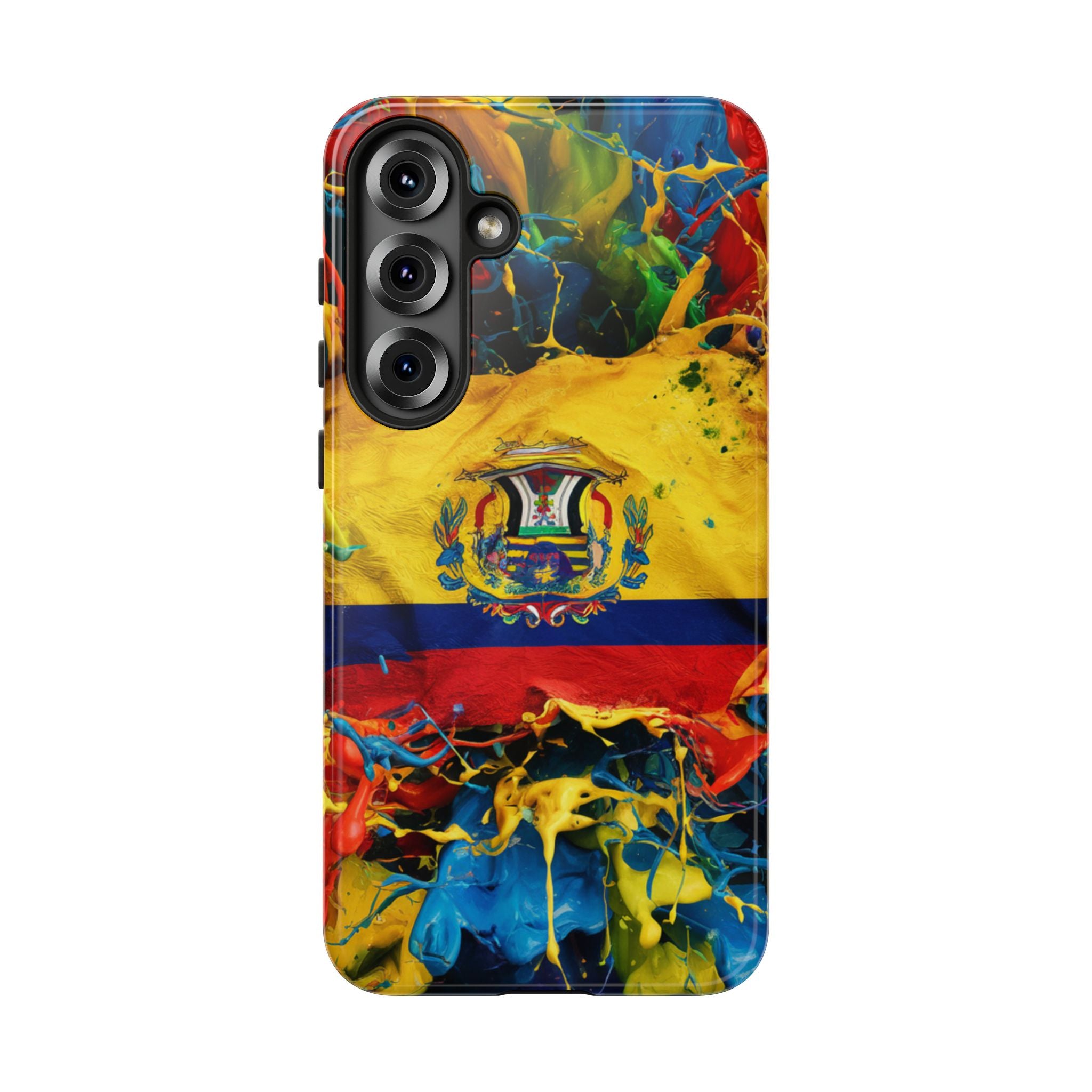 Phone Case, Ecuadorian Flag Paint Splash Design For Samsung And Google Pixel