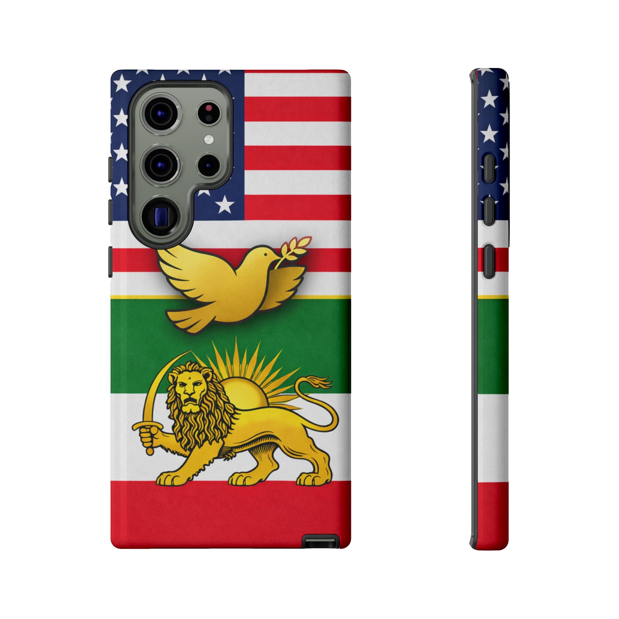 Iranian Lion & Dove Flag Phone Case — Persian Pride Patriotic Protective Case