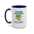 Caffeine and Kindness 15oz Coffee Mug — Colorful Ceramic Mug