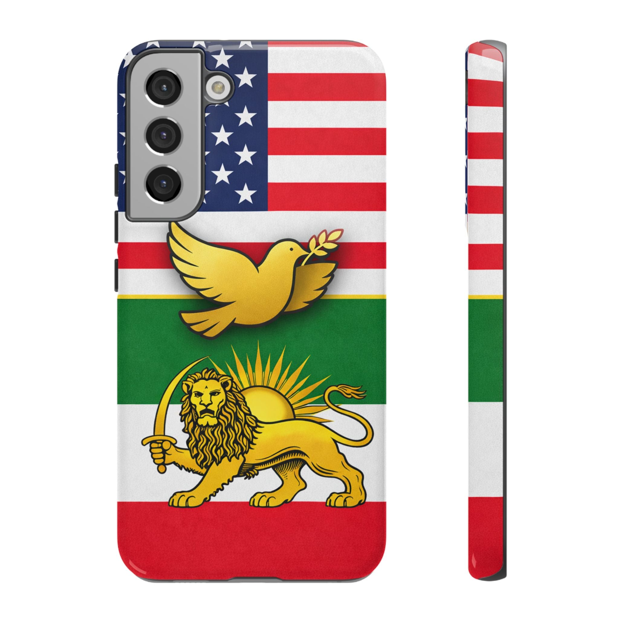 Iranian Lion & Dove Flag Phone Case — Persian Pride Patriotic Protective Case