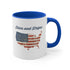 11oz Accent American Flag Stars And Stripes Mug