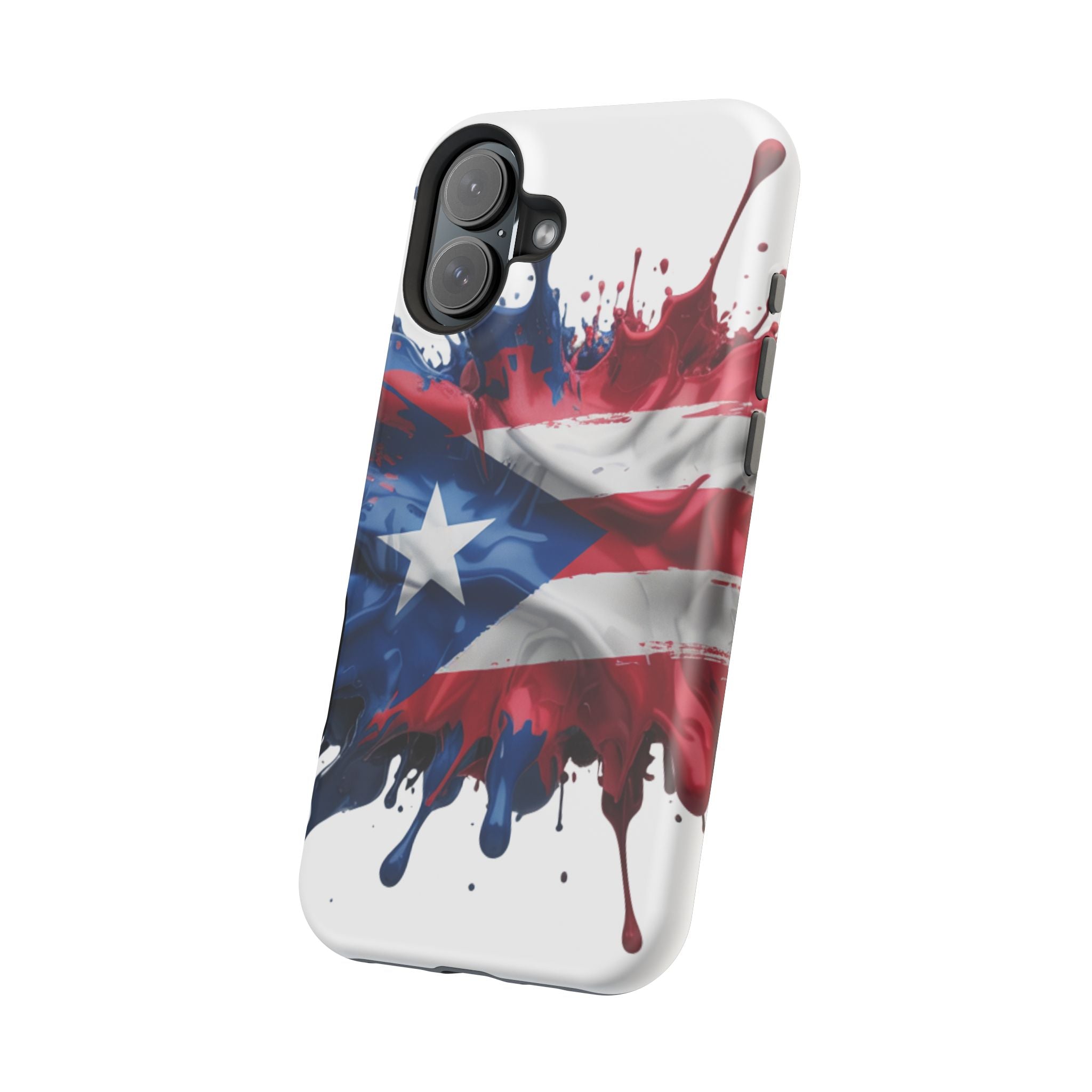 Puerto Rican Flag Paint Splash Design 17-13 - Magnetic Compatible