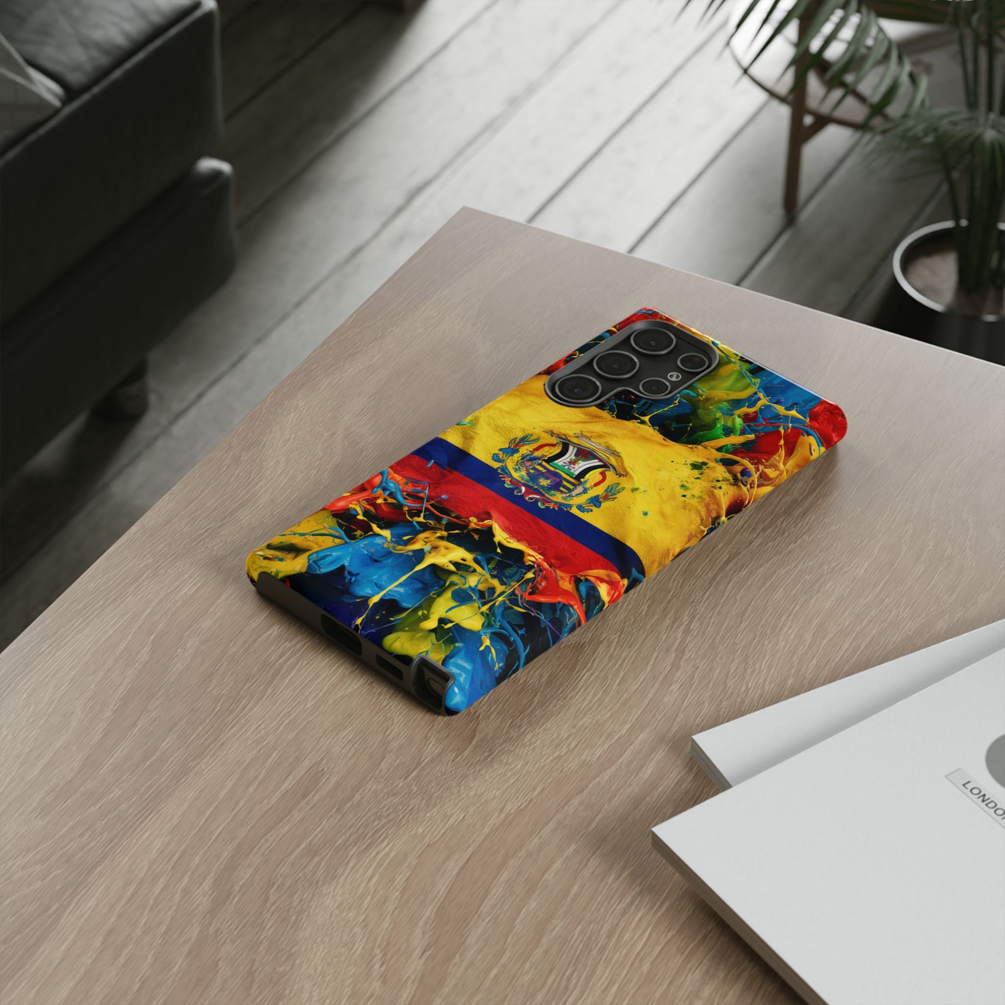 Phone Case, Ecuadorian Flag Paint Splash Design For Samsung And Google Pixel