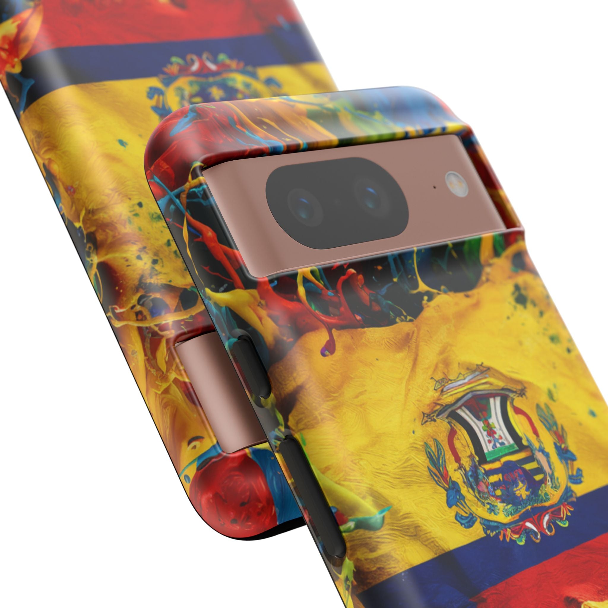 Phone Case, Ecuadorian Flag Paint Splash Design For Samsung And Google Pixel