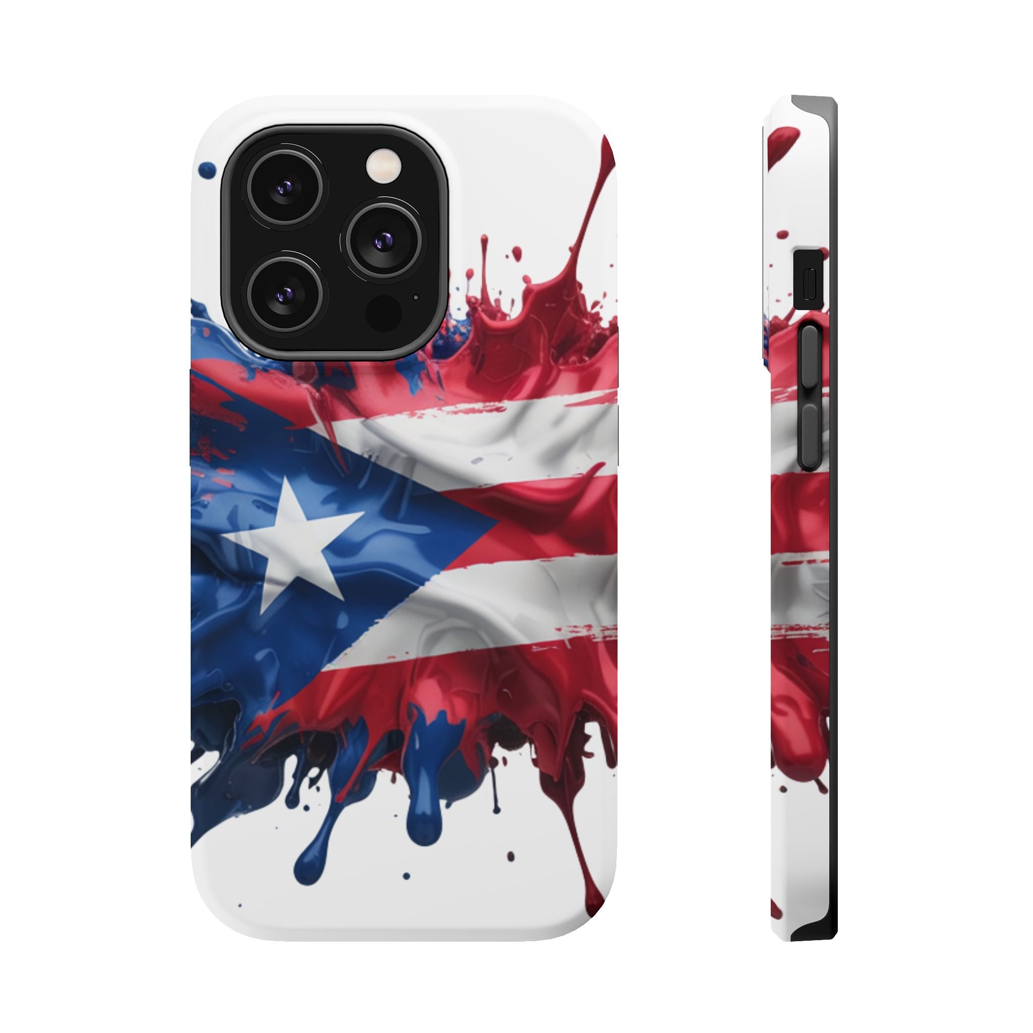 Puerto Rican Flag Paint Splash Design 17-13 - Magnetic Compatible