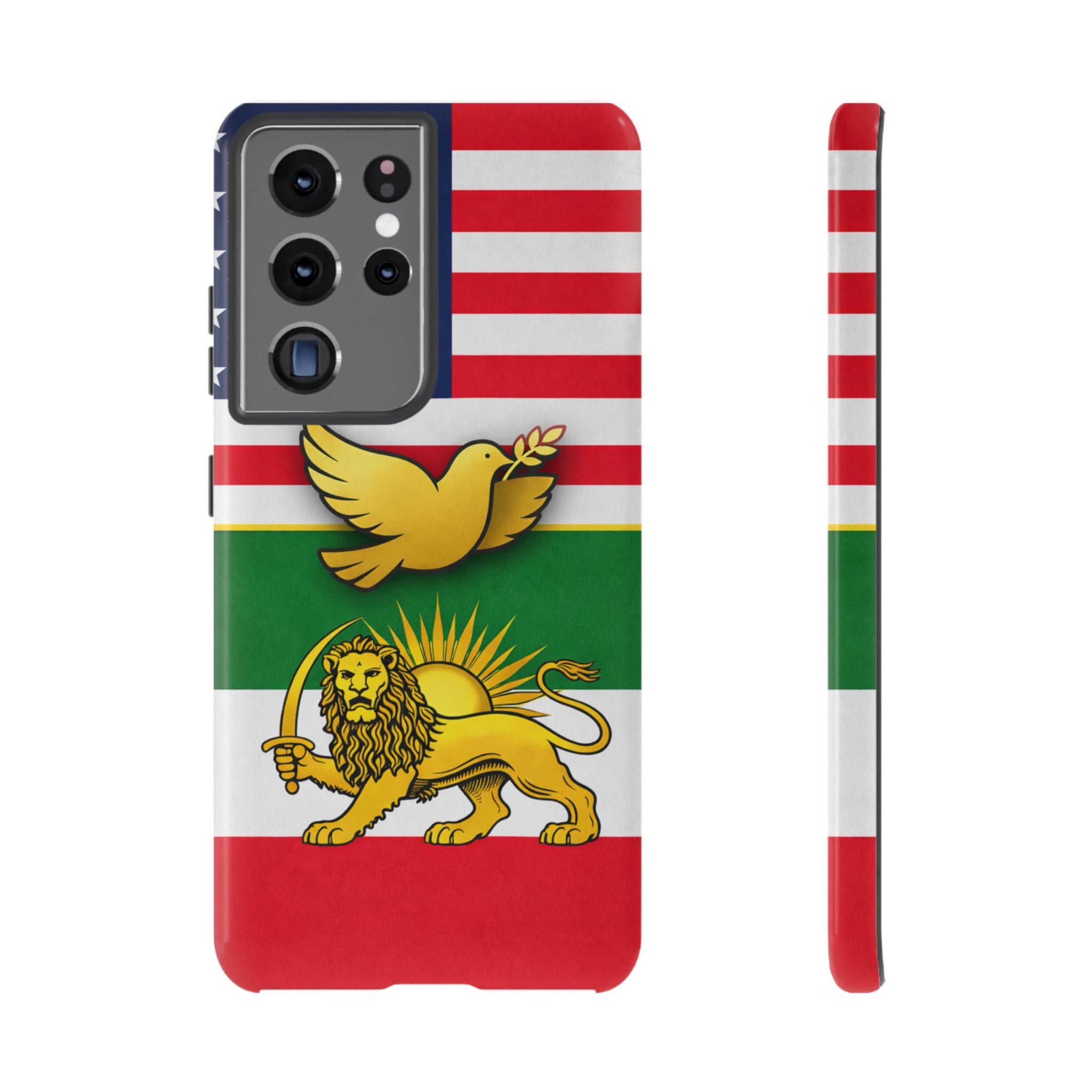 Iranian Lion & Dove Flag Phone Case — Persian Pride Patriotic Protective Case