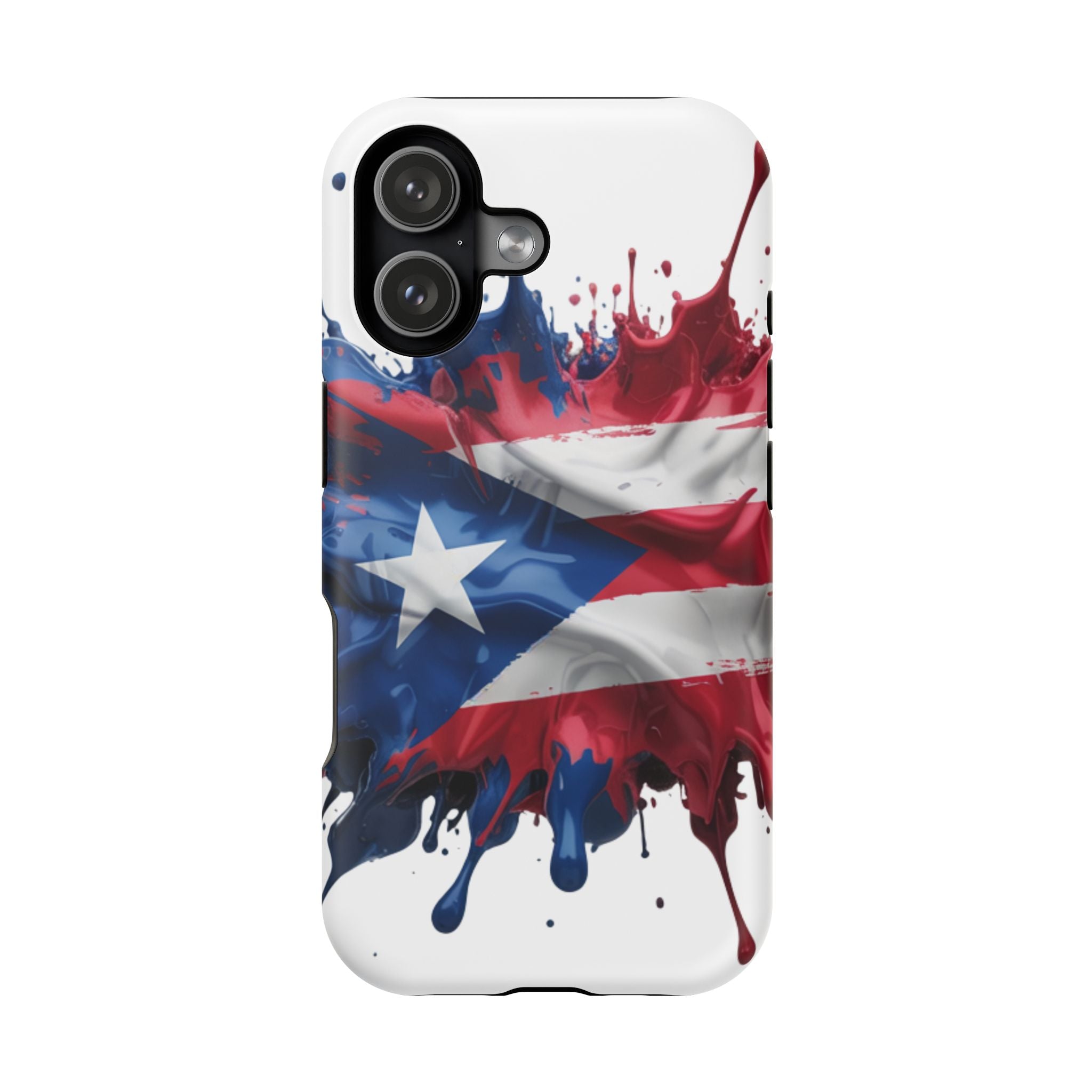 Puerto Rican Flag Paint Splash Design 17-13 - Magnetic Compatible