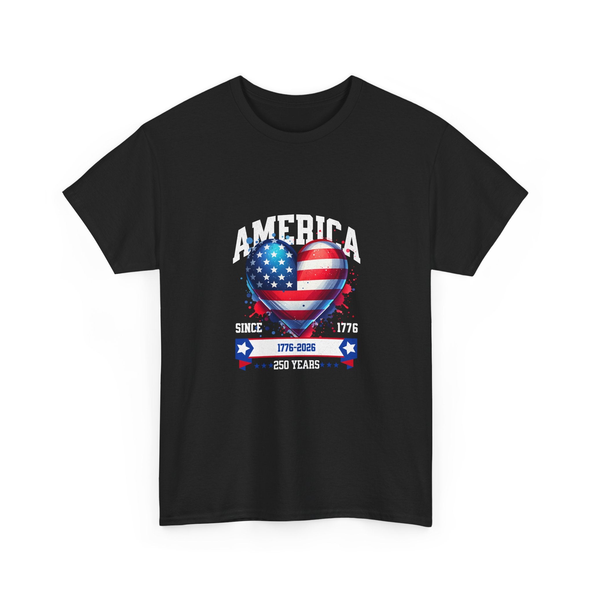 Americas 250th Heart Flag T-Shirt — Patriotic 250th Anniversary Tee