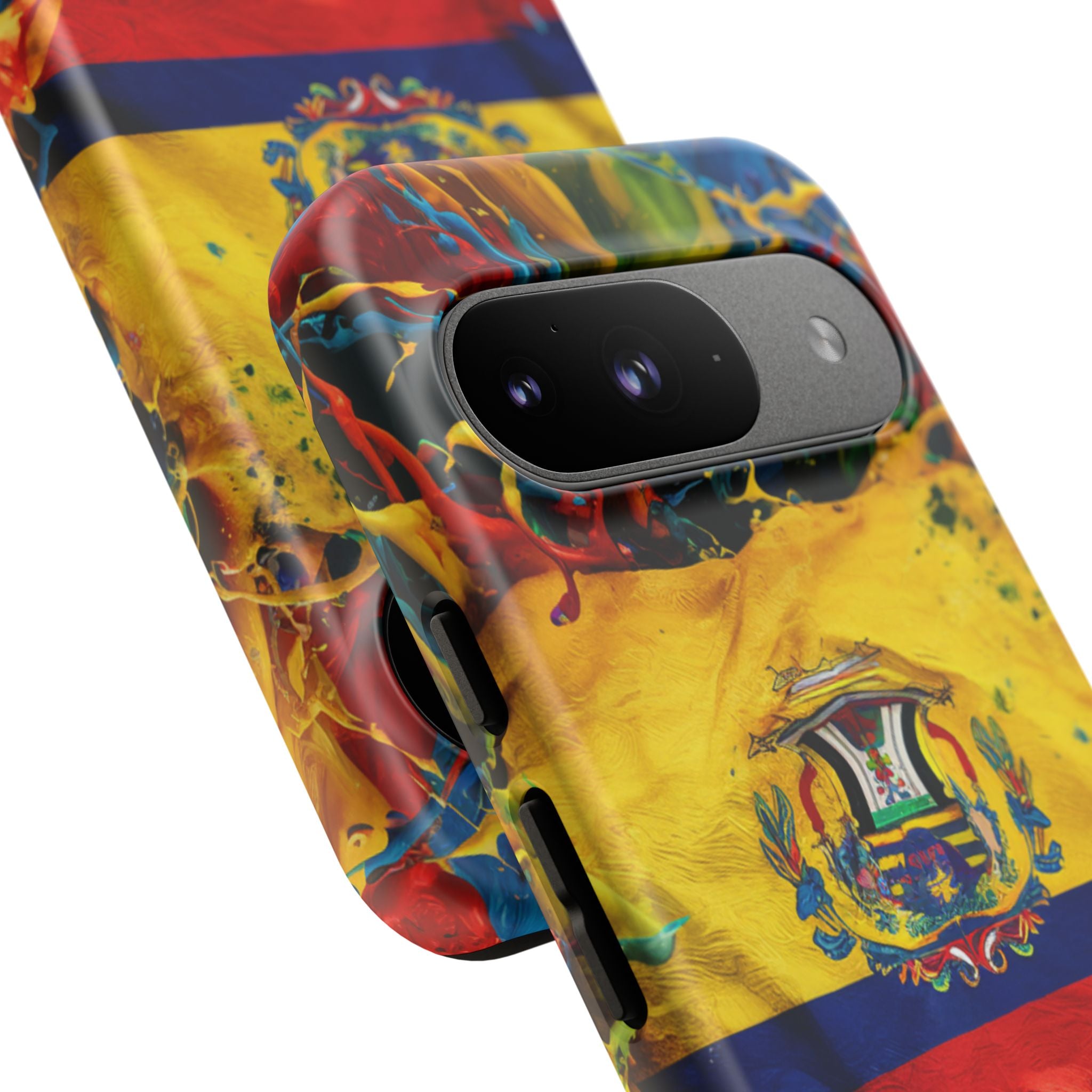 Phone Case, Ecuadorian Flag Paint Splash Design For Samsung And Google Pixel