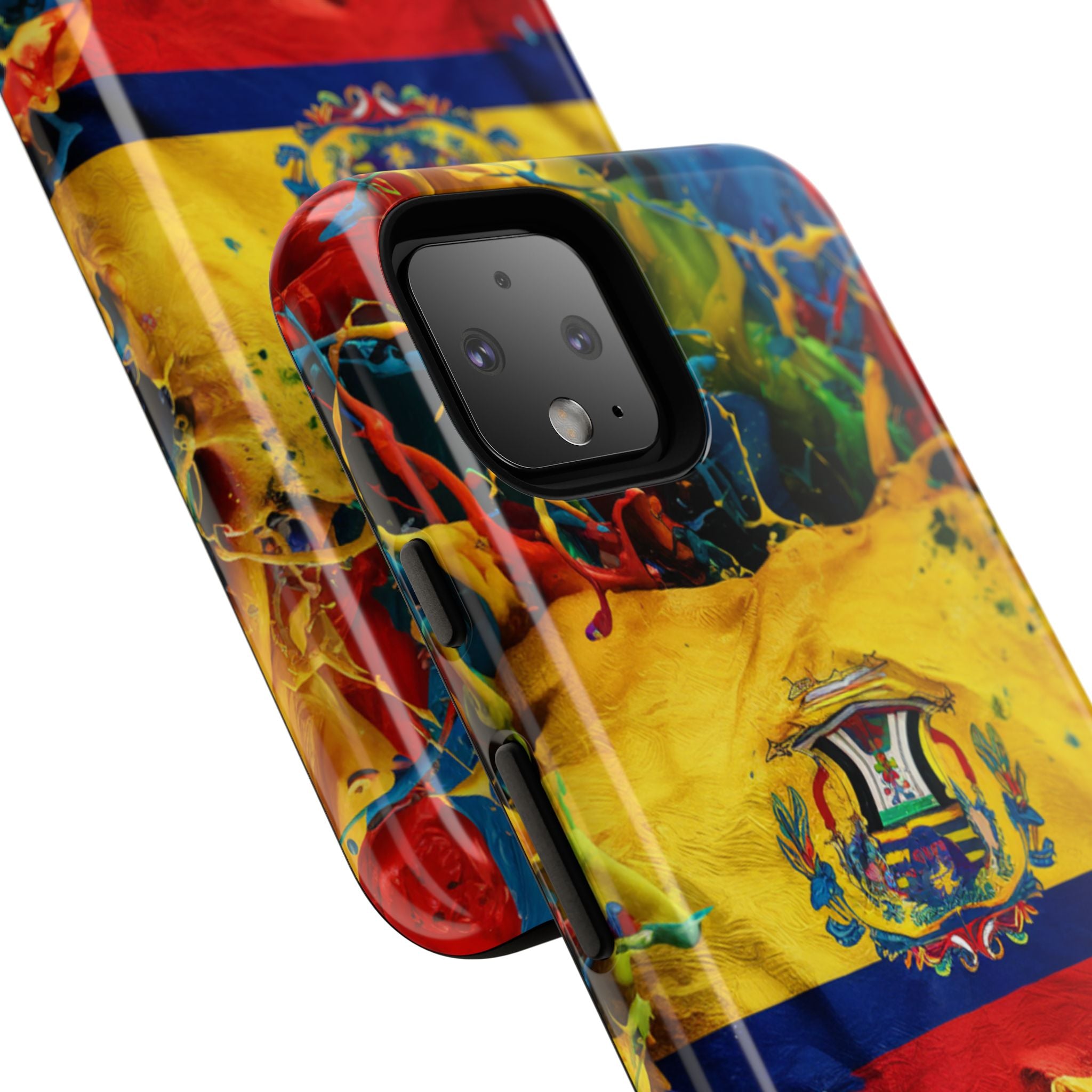 Phone Case, Ecuadorian Flag Paint Splash Design For Samsung And Google Pixel