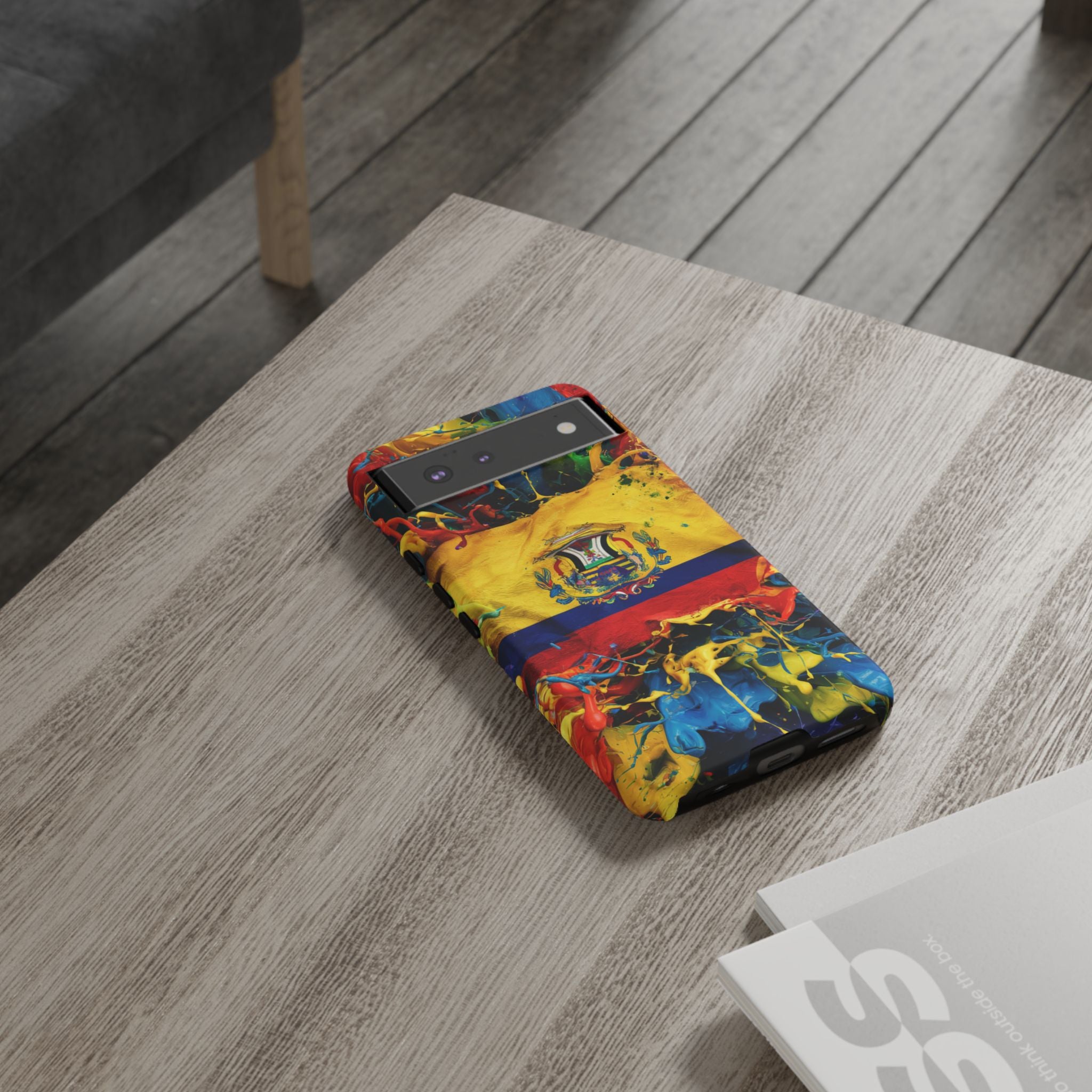 Phone Case, Ecuadorian Flag Paint Splash Design For Samsung And Google Pixel