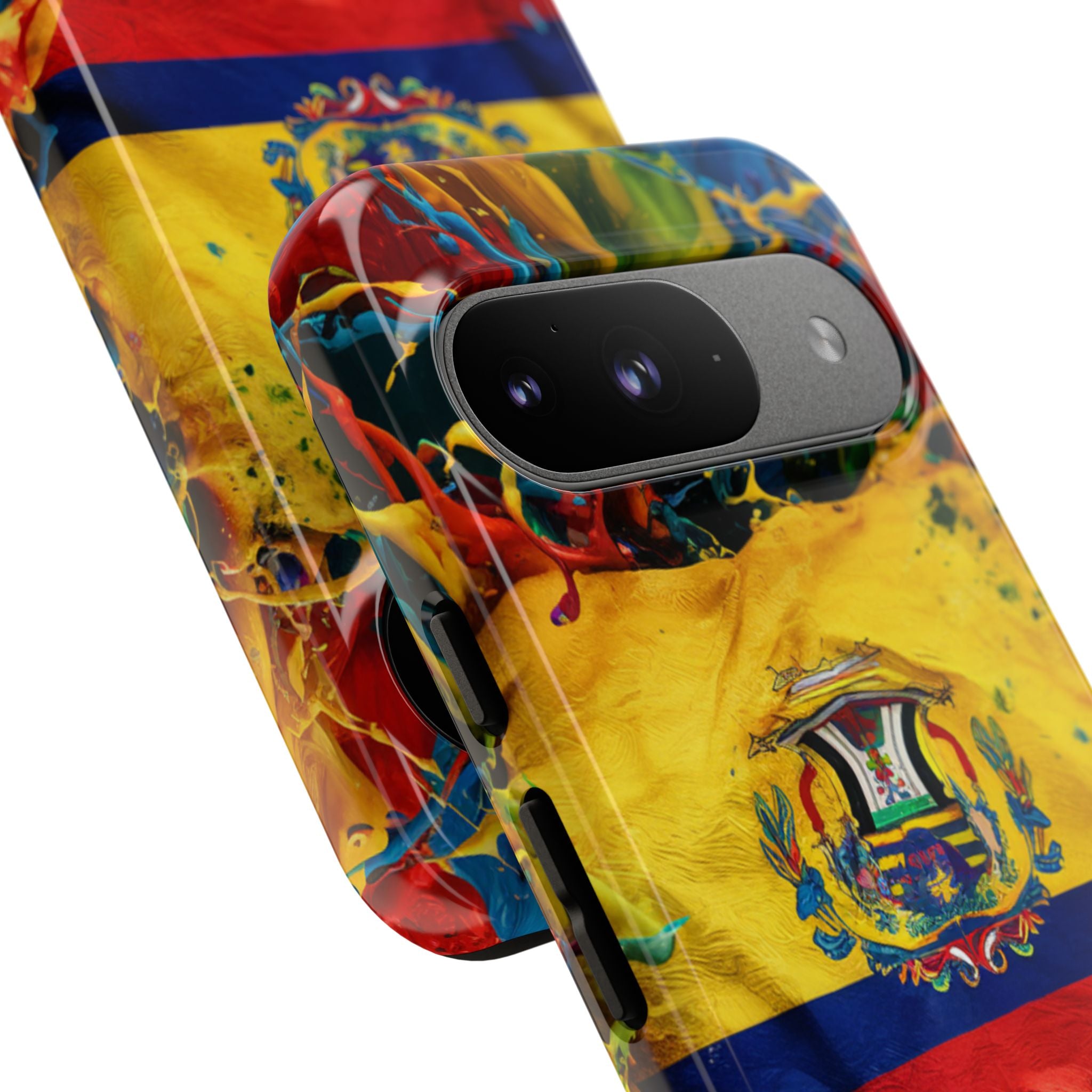 Phone Case, Ecuadorian Flag Paint Splash Design For Samsung And Google Pixel