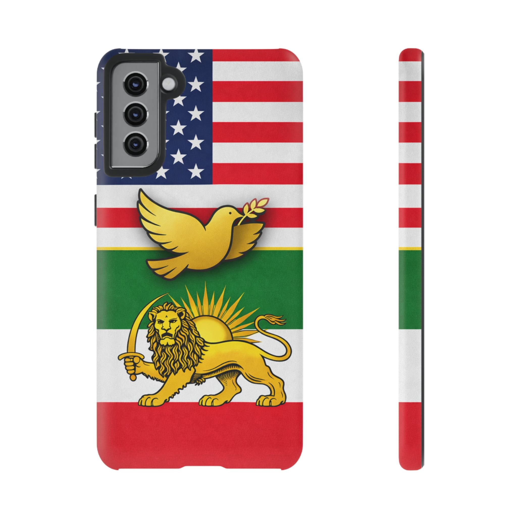 Iranian Lion & Dove Flag Phone Case — Persian Pride Patriotic Protective Case