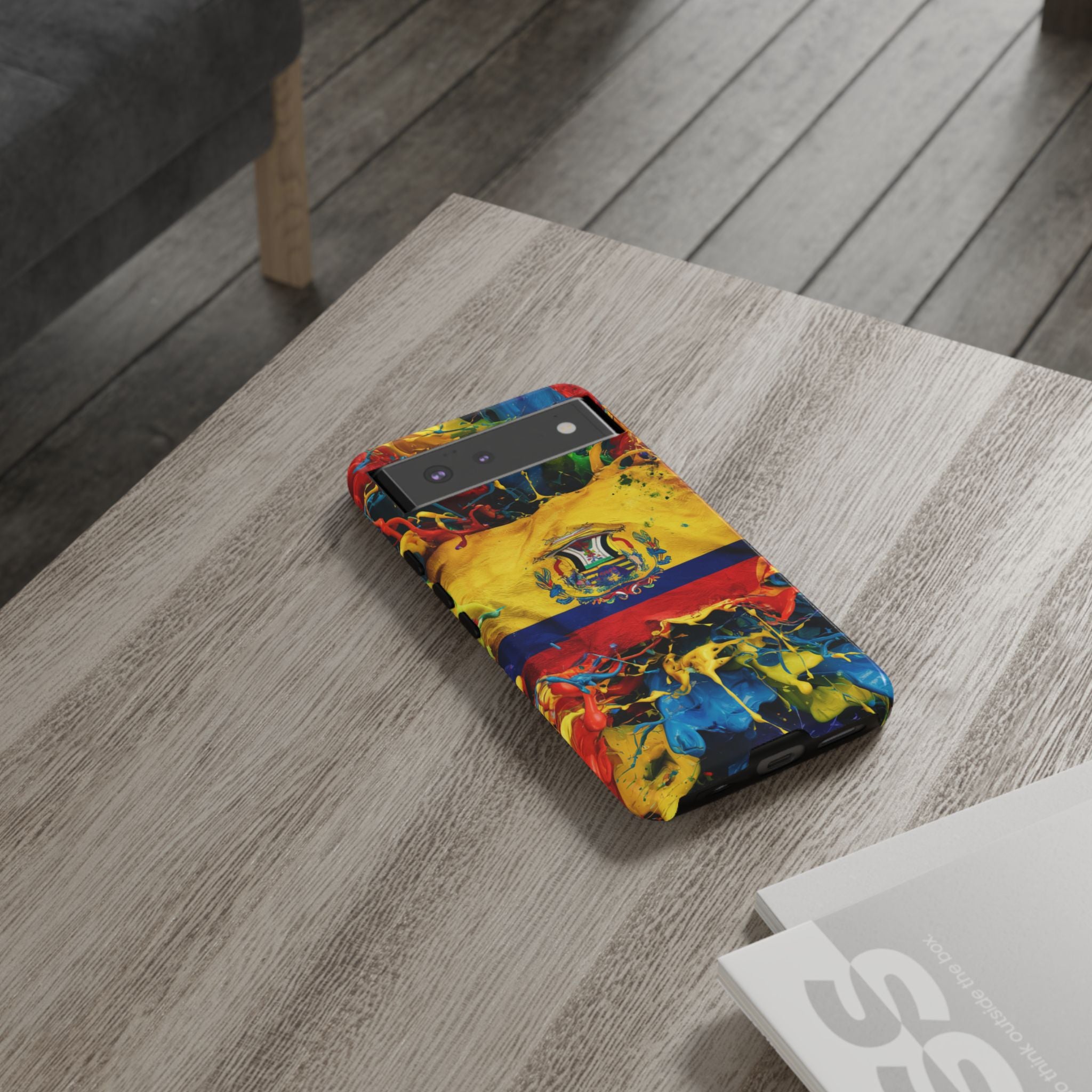 Phone Case, Ecuadorian Flag Paint Splash Design For Samsung And Google Pixel