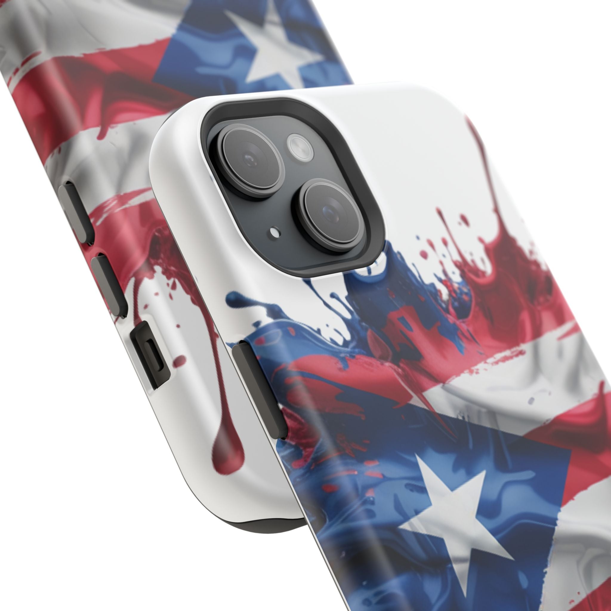 Puerto Rican Flag Paint Splash Design 17-13 - Magnetic Compatible