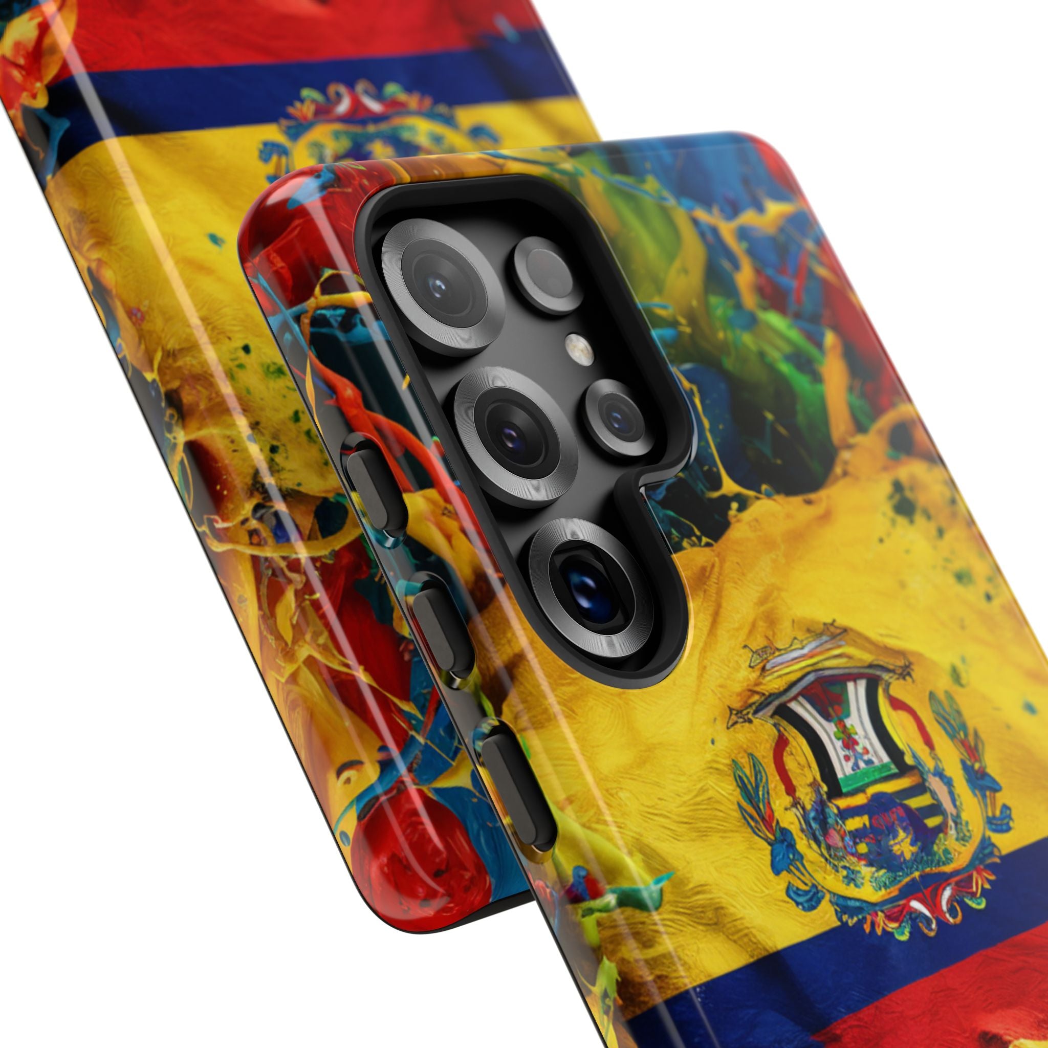 Phone Case, Ecuadorian Flag Paint Splash Design For Samsung And Google Pixel