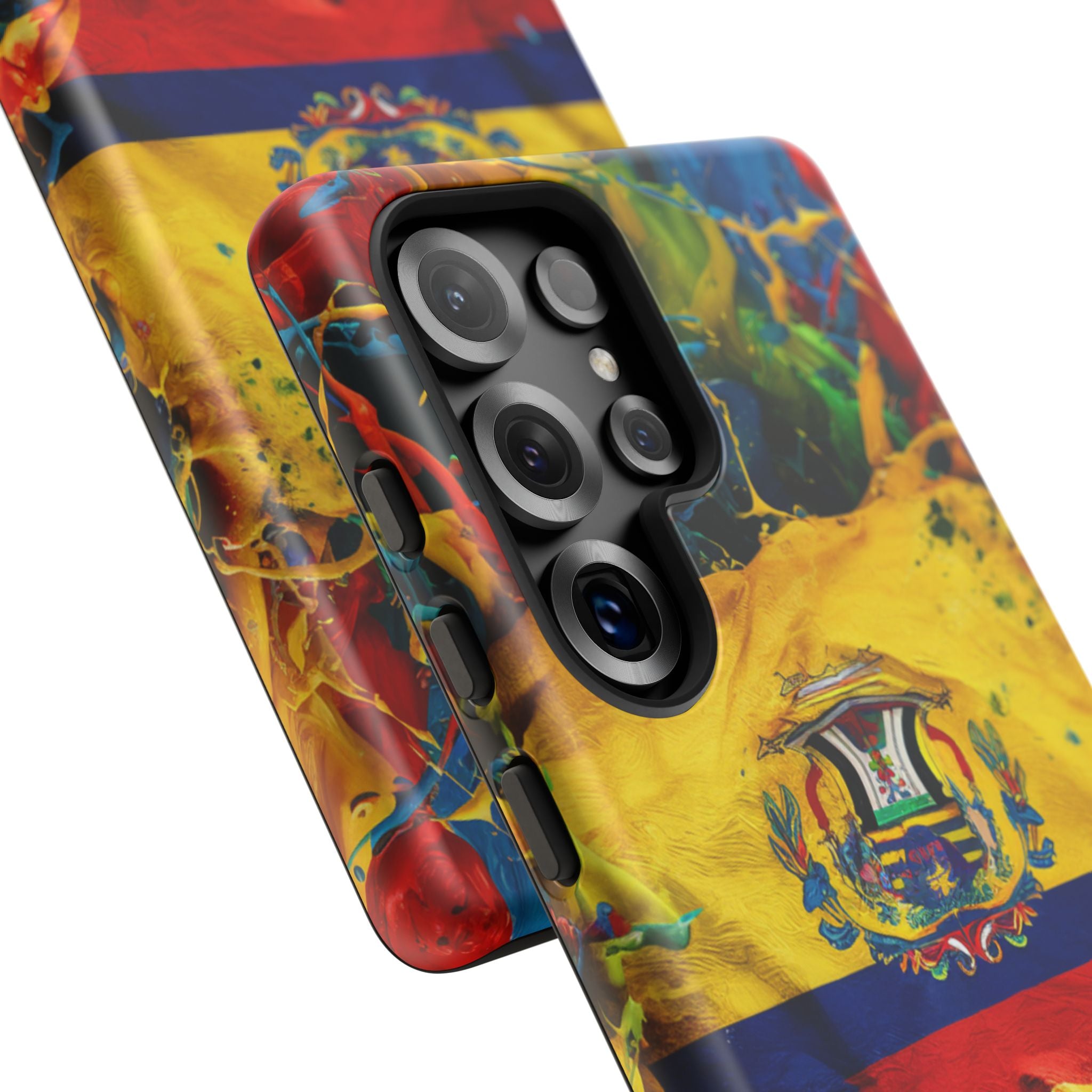 Phone Case, Ecuadorian Flag Paint Splash Design For Samsung And Google Pixel