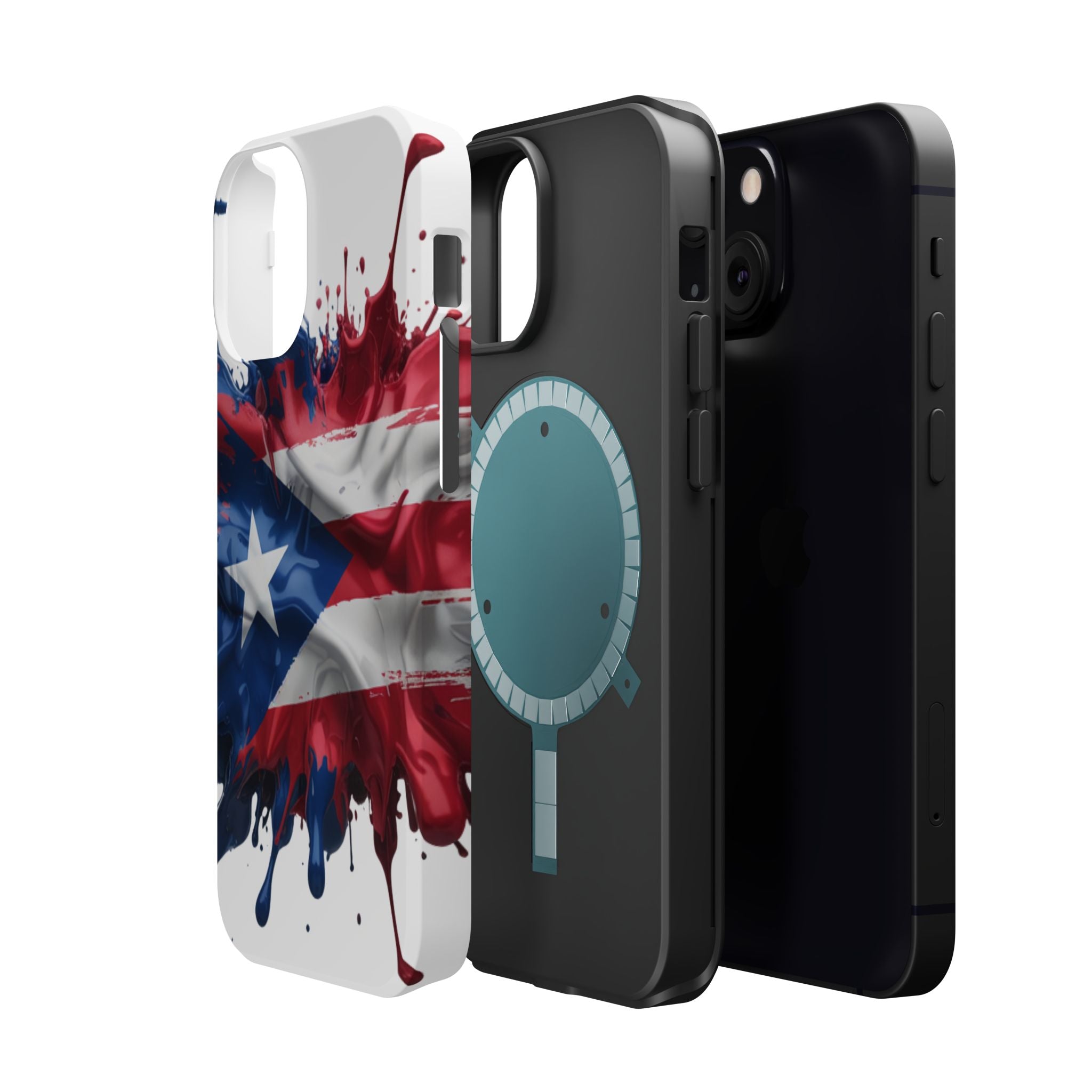Puerto Rican Flag Paint Splash Design 17-13 - Magnetic Compatible
